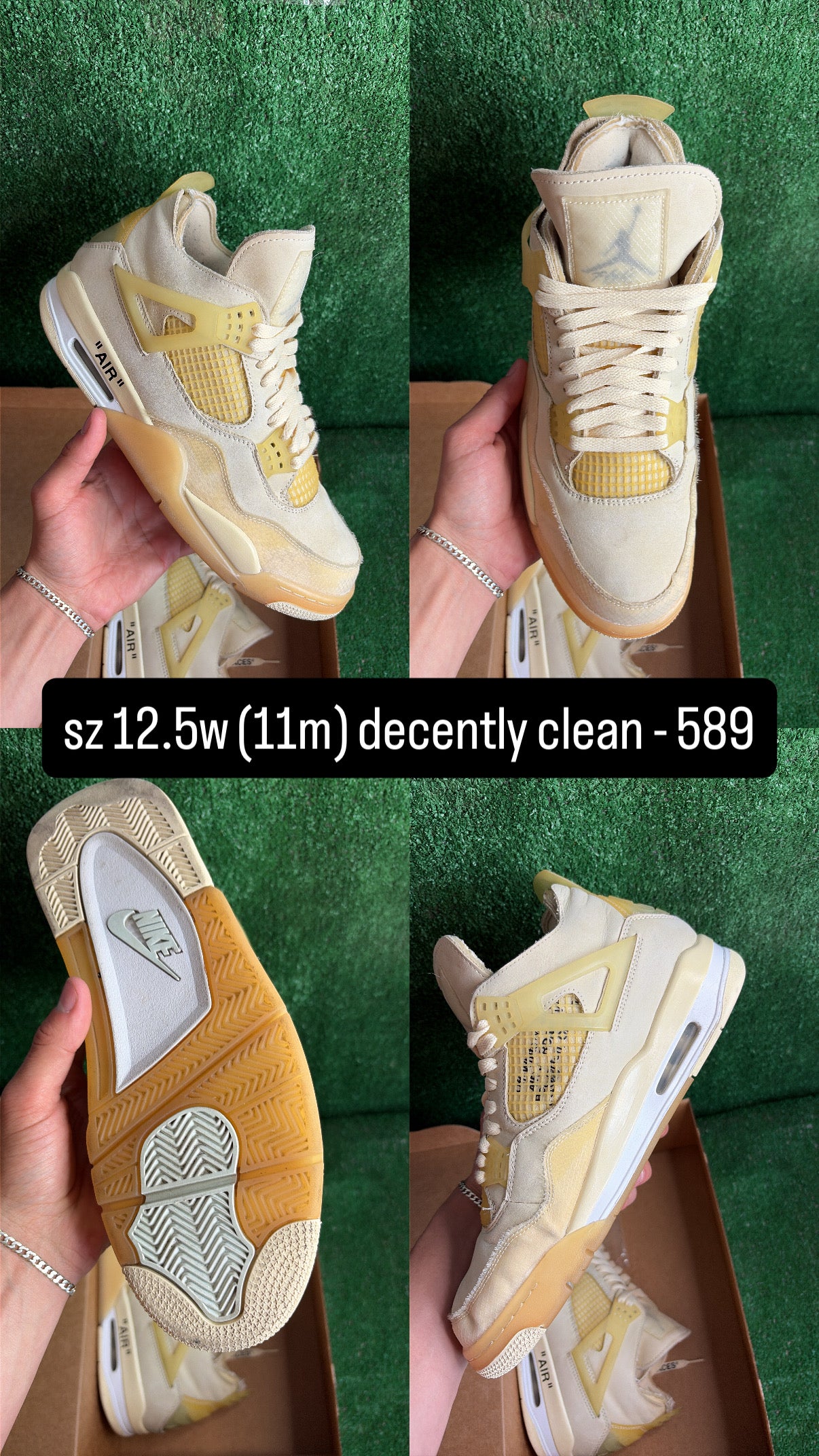 Jordan 4 Off White Size 11m (12.5 women)