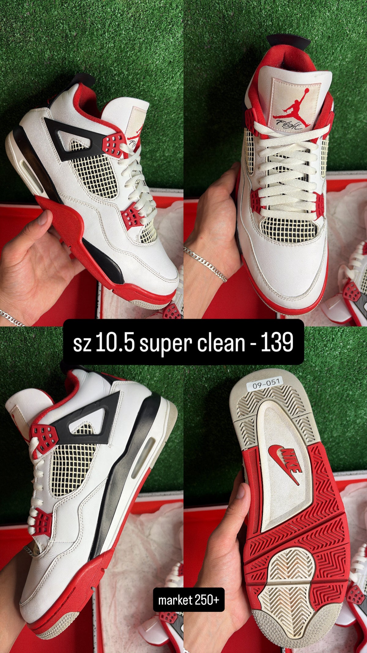 Jordan 4 Fire Red Size 10.5