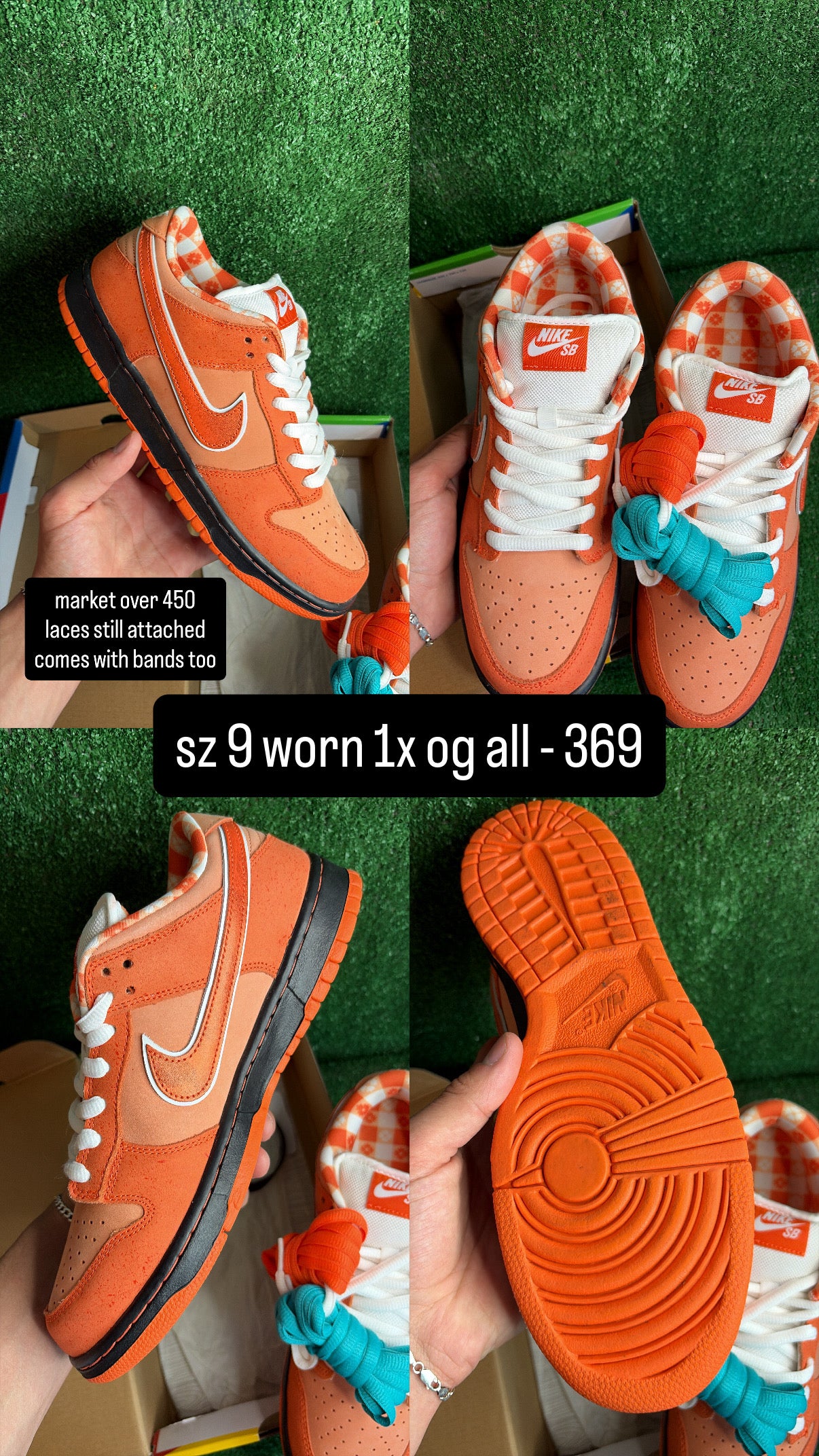 Nike SB Dunk Low Orange Lobster Size 9
