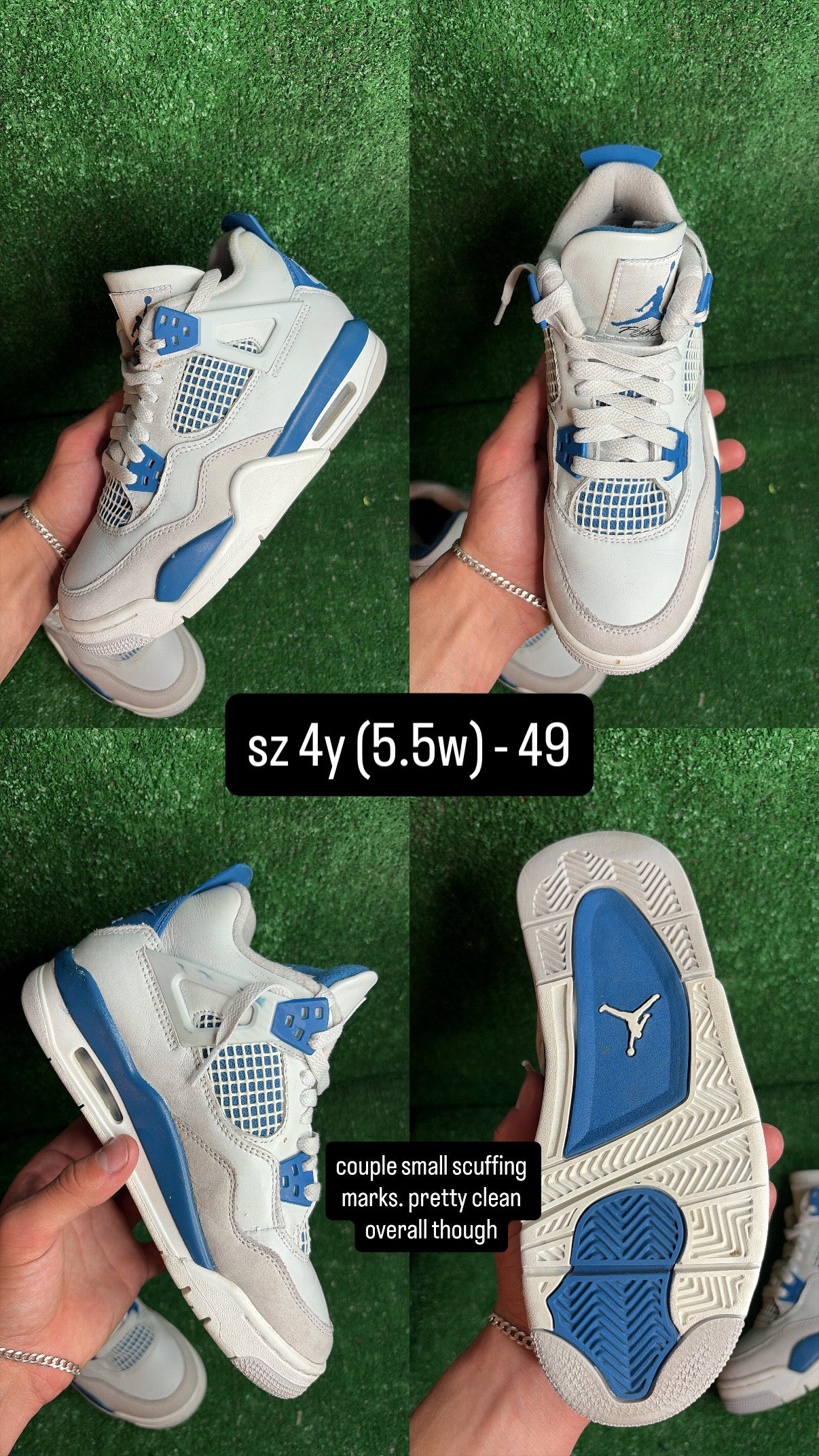 Jordan 4 Military Blue Size 4y (5.5w)