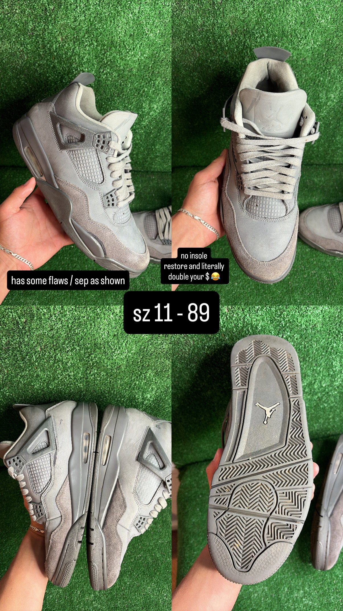 Jordan 4 Wet Cement Size 11