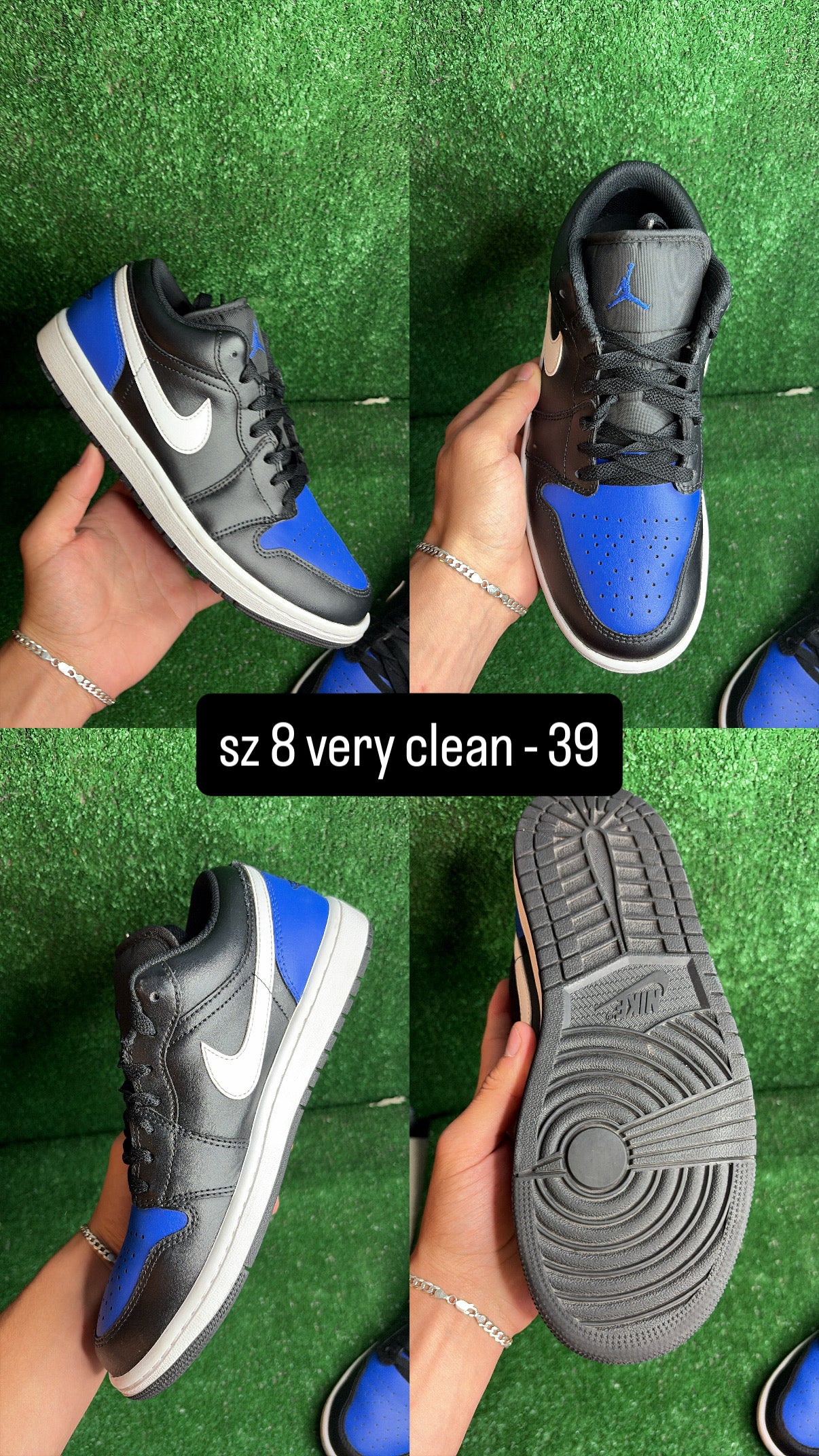 Jordan 1 Low Black Royal Size 8