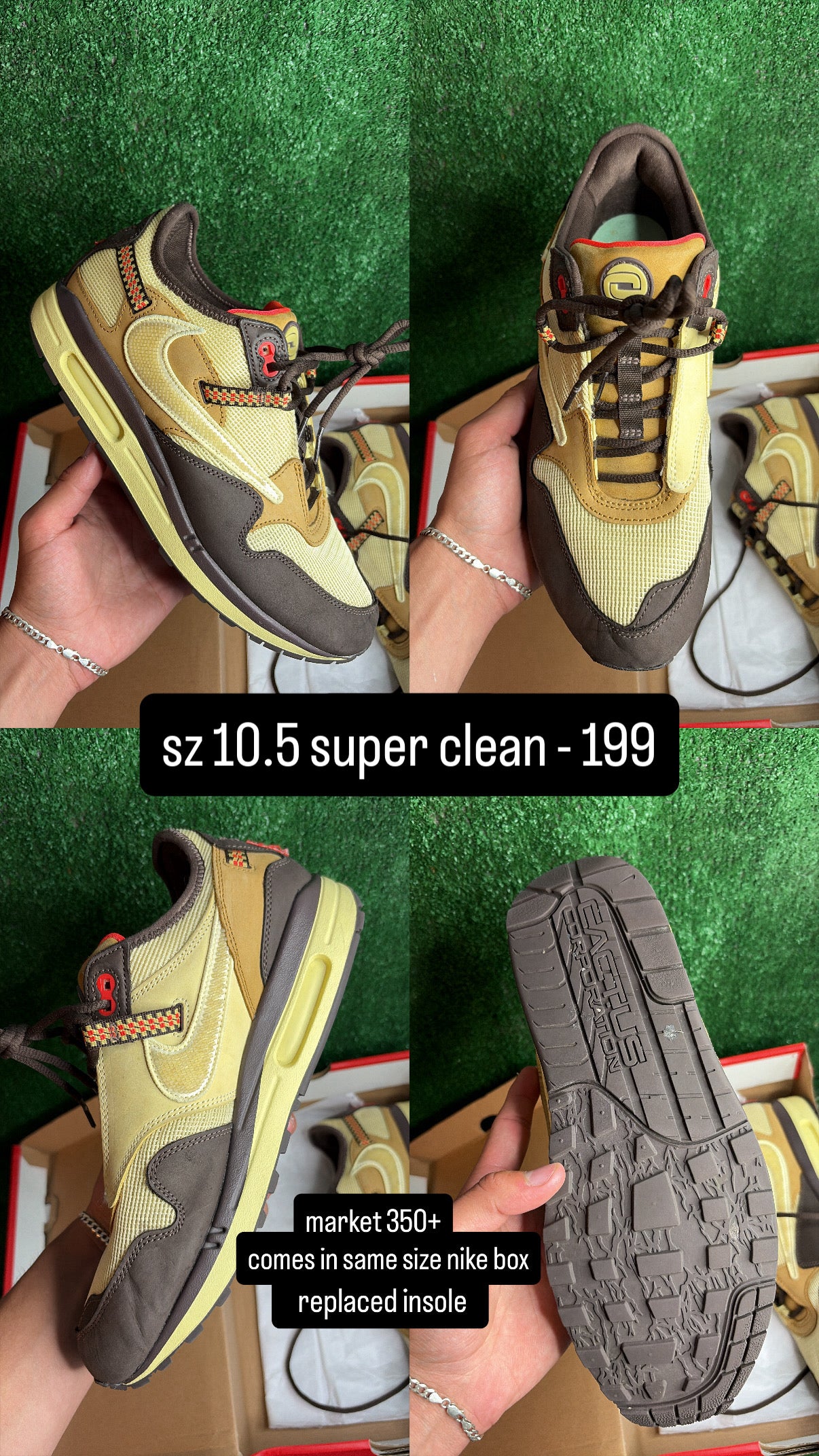 Nike Air Max 1 Travis Scott Baroque Brown Size 10.5