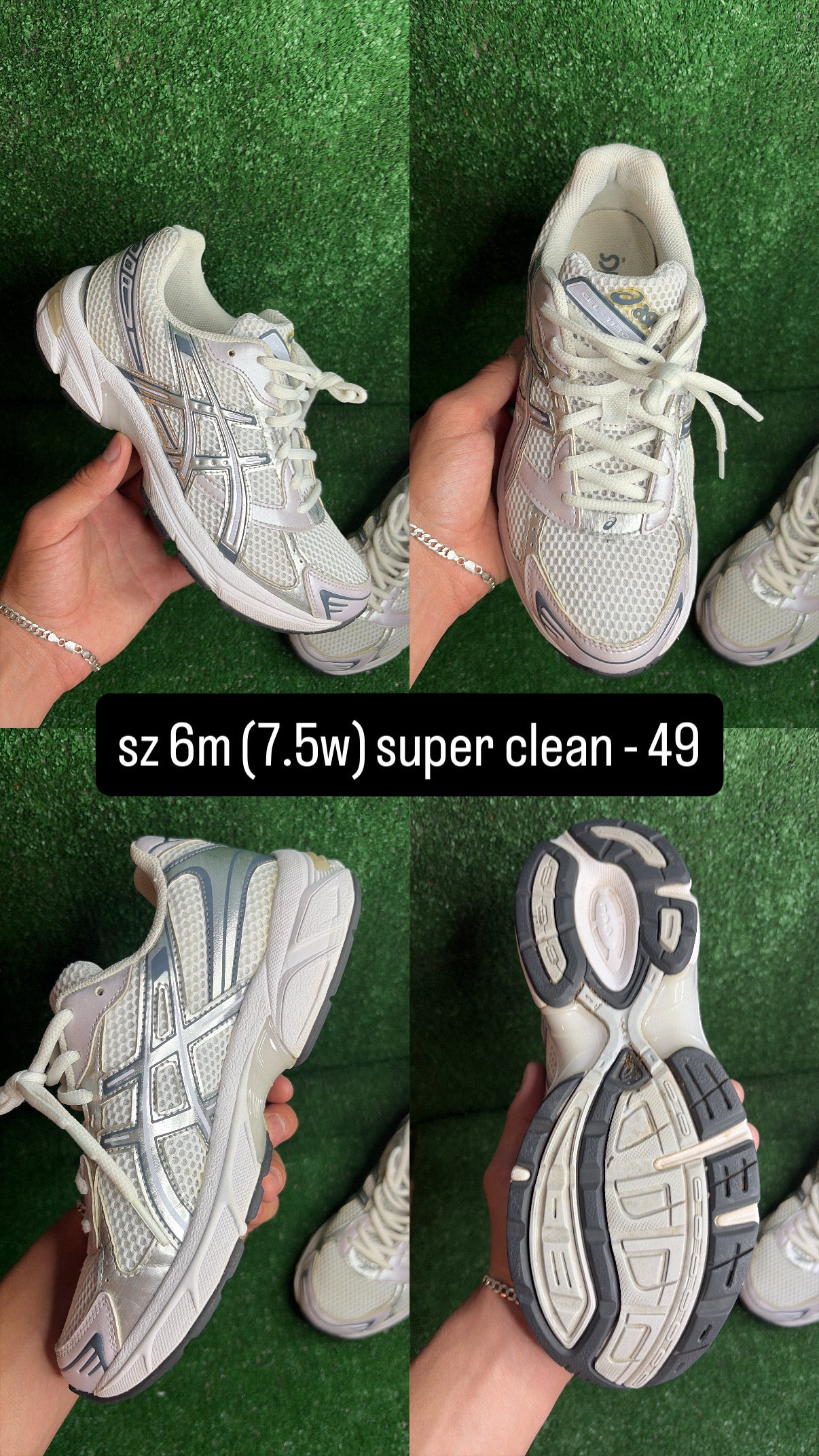 Asics 1130 White Silver Size 6m (7.5w)
