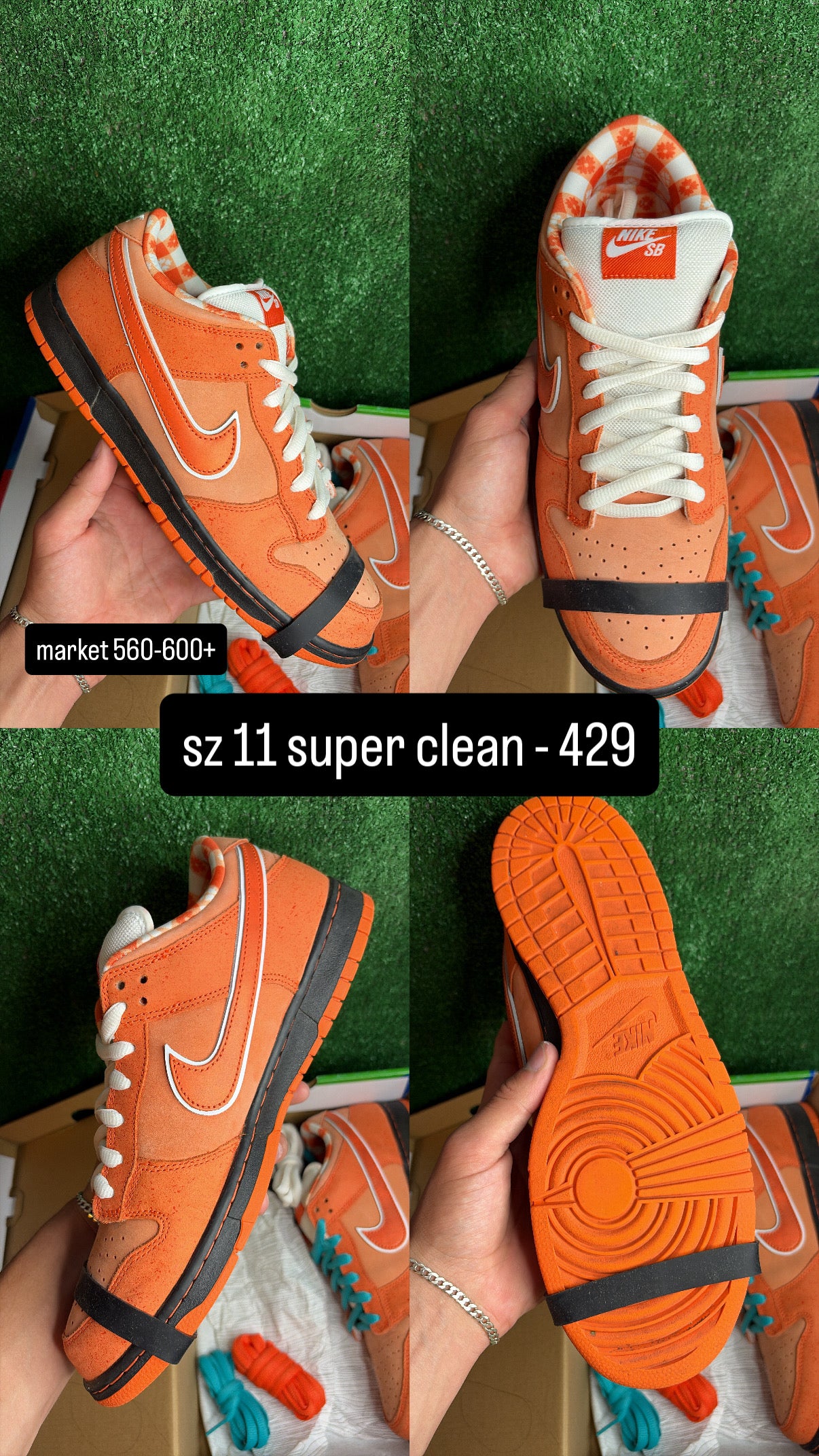Nike Dunk Low SB Orange Lobster Size 11