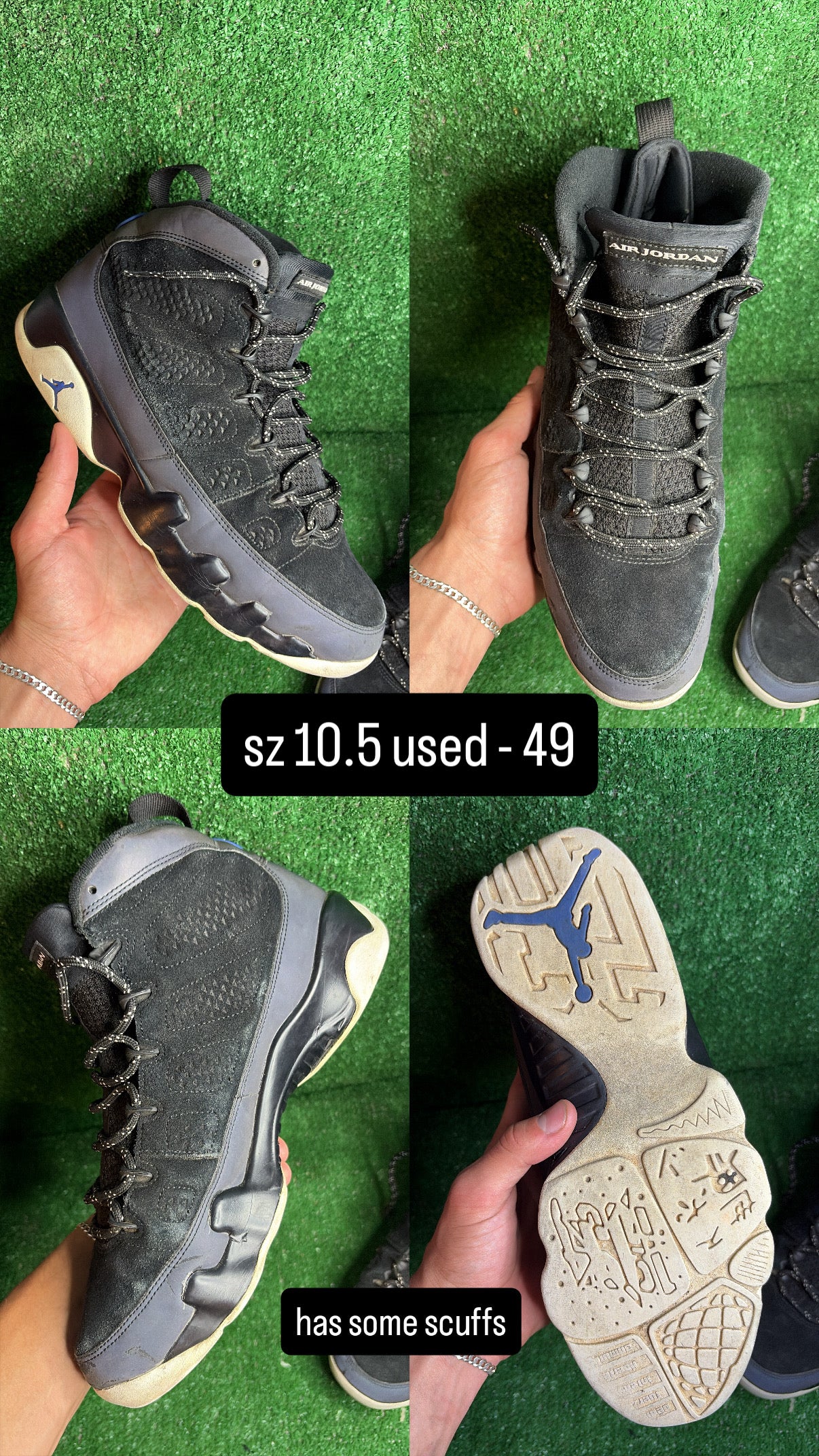 Jordan 9 Racer Blue Black Size 10.5