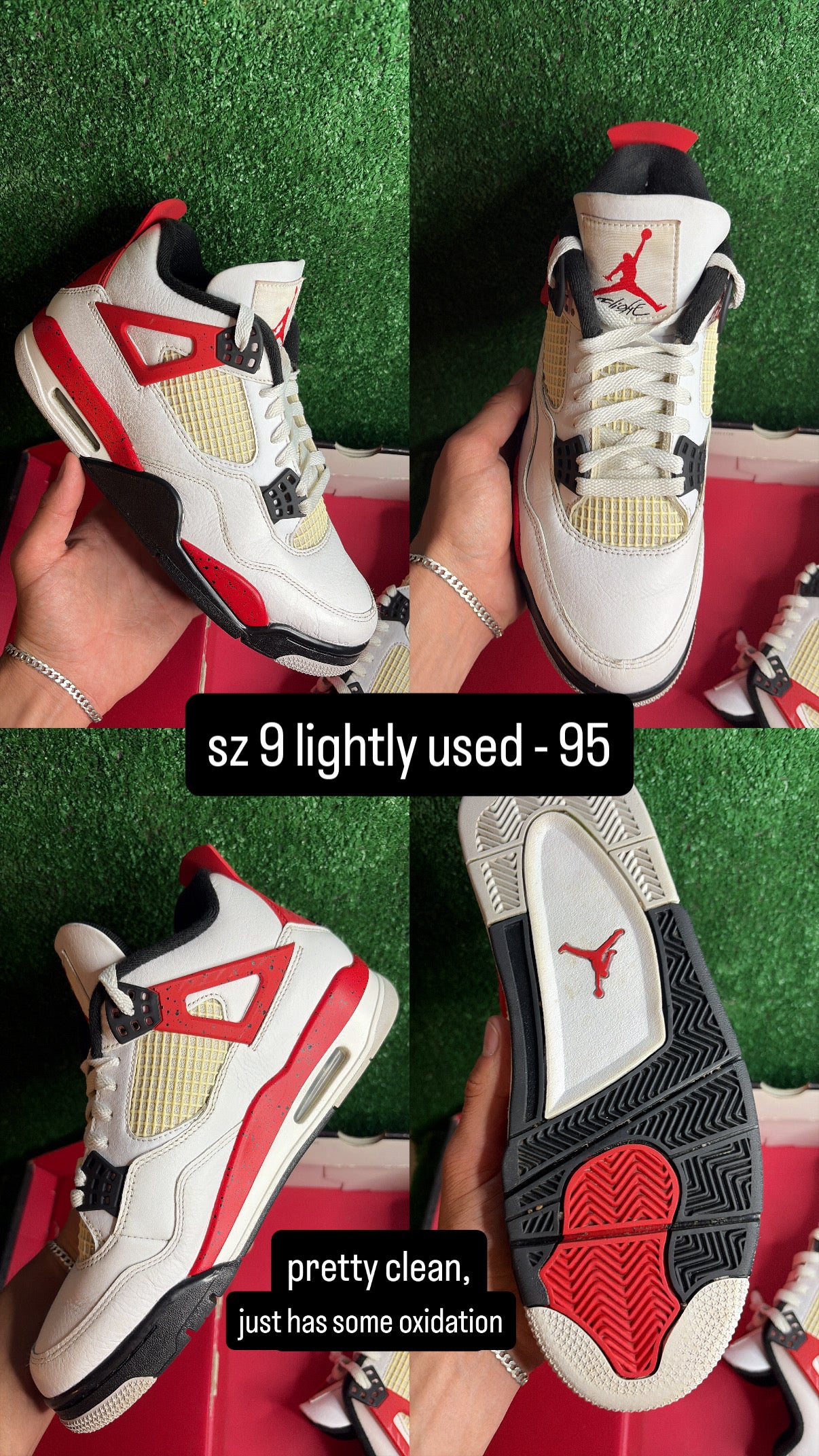 Jordan 4 Red Cement Size 9