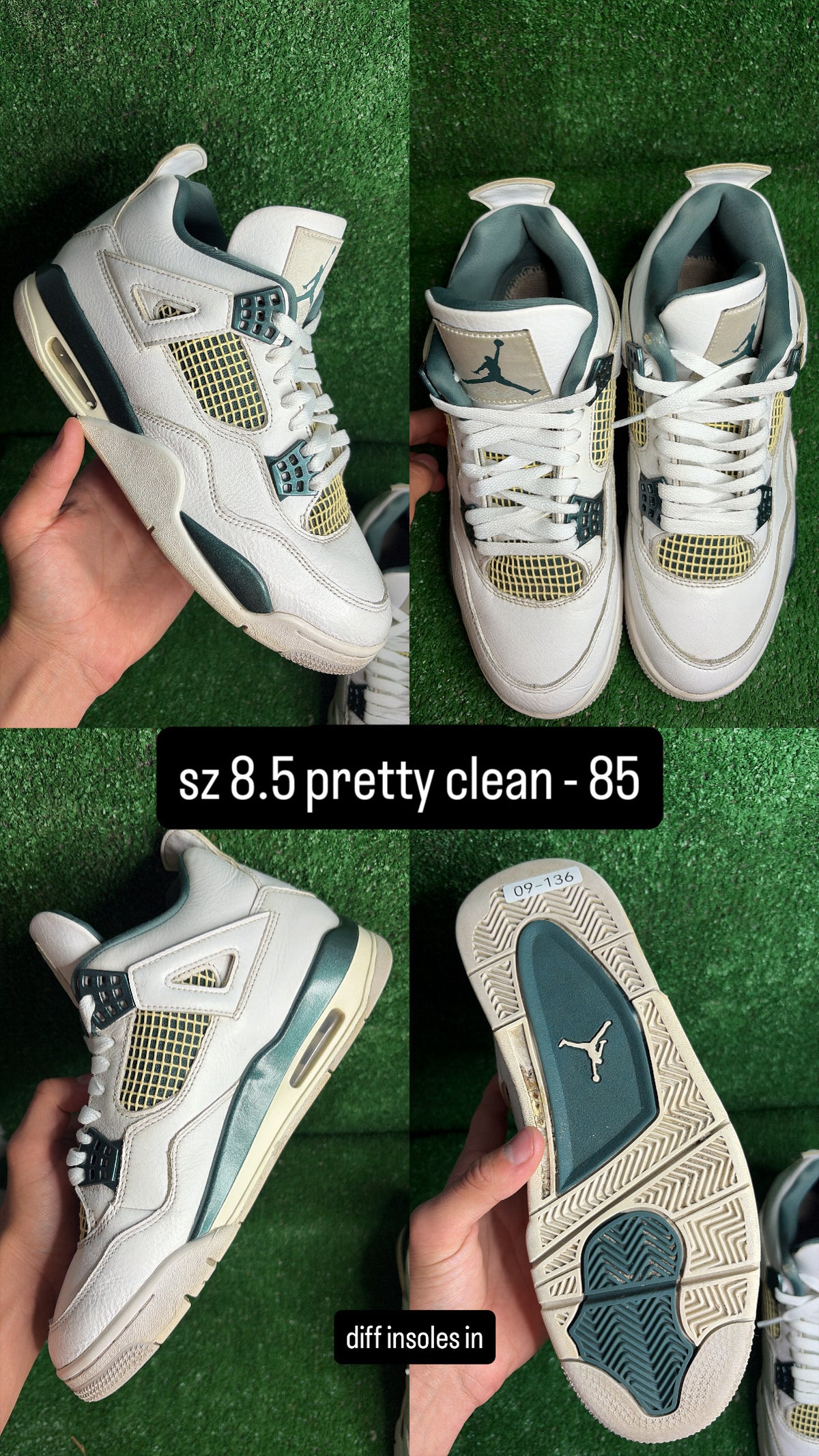 Jordan 4 Oxidized Green Size 8.5