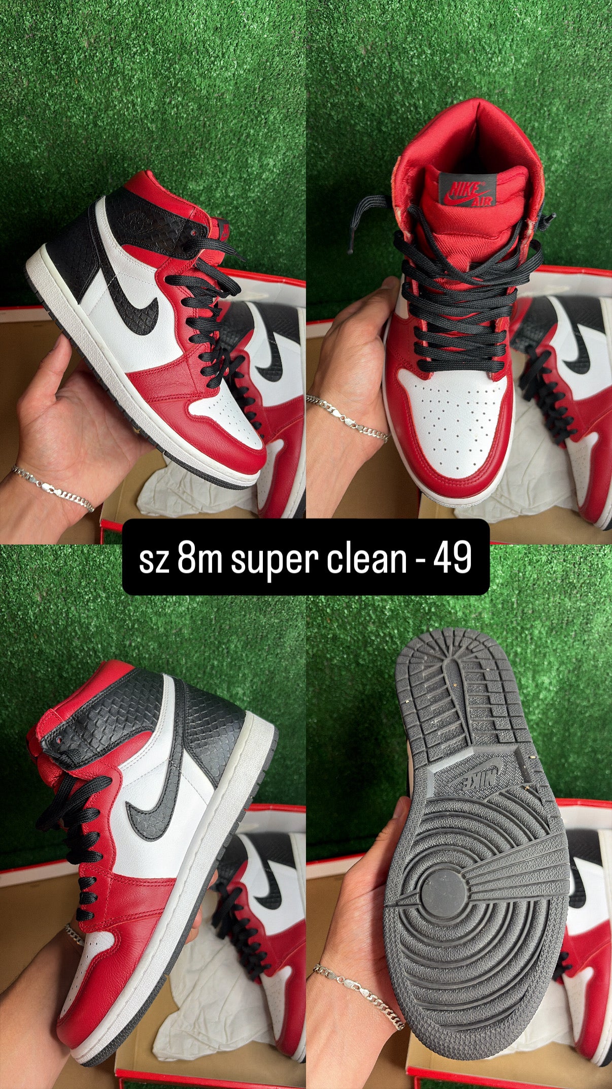 Jordan 1 High Bred Snakeskin Size 8m