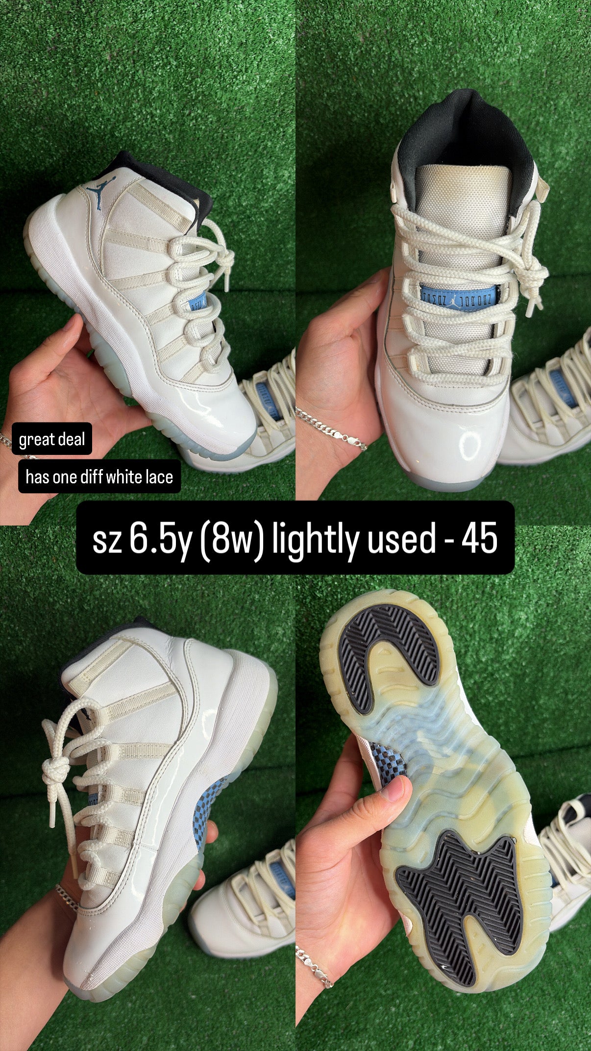 Jordan 11 Legend Blue Size 6.5y (8w)
