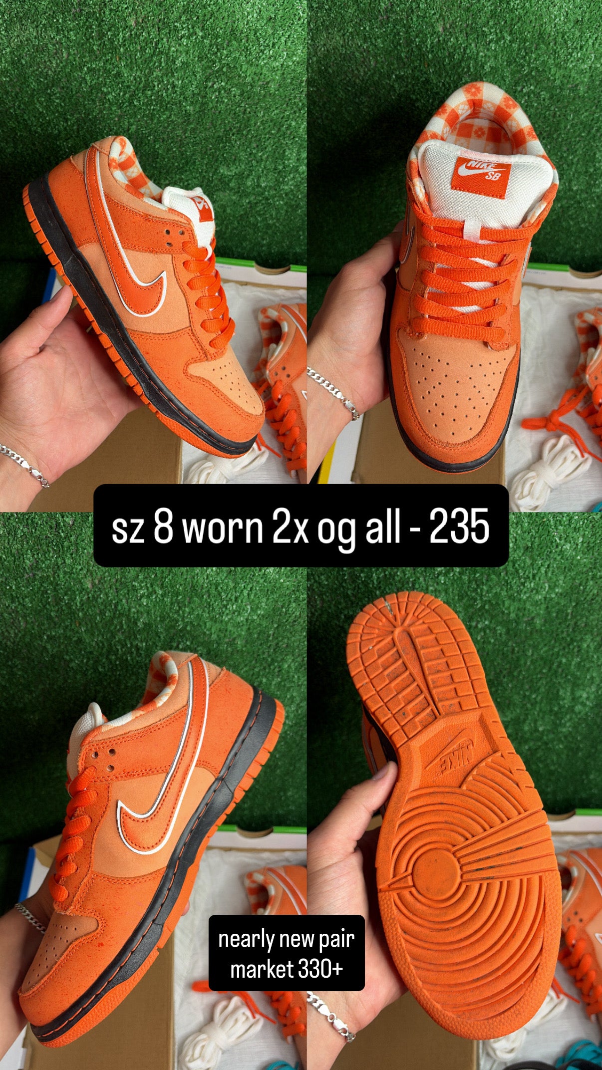 Nike Dunk Low SB Orange Lobster Size 8