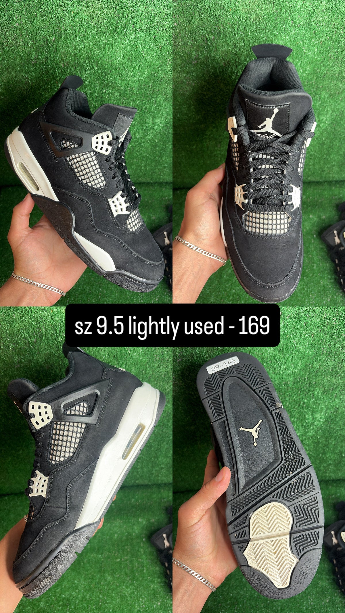 Jordan 4 White Thunder Size 9.5