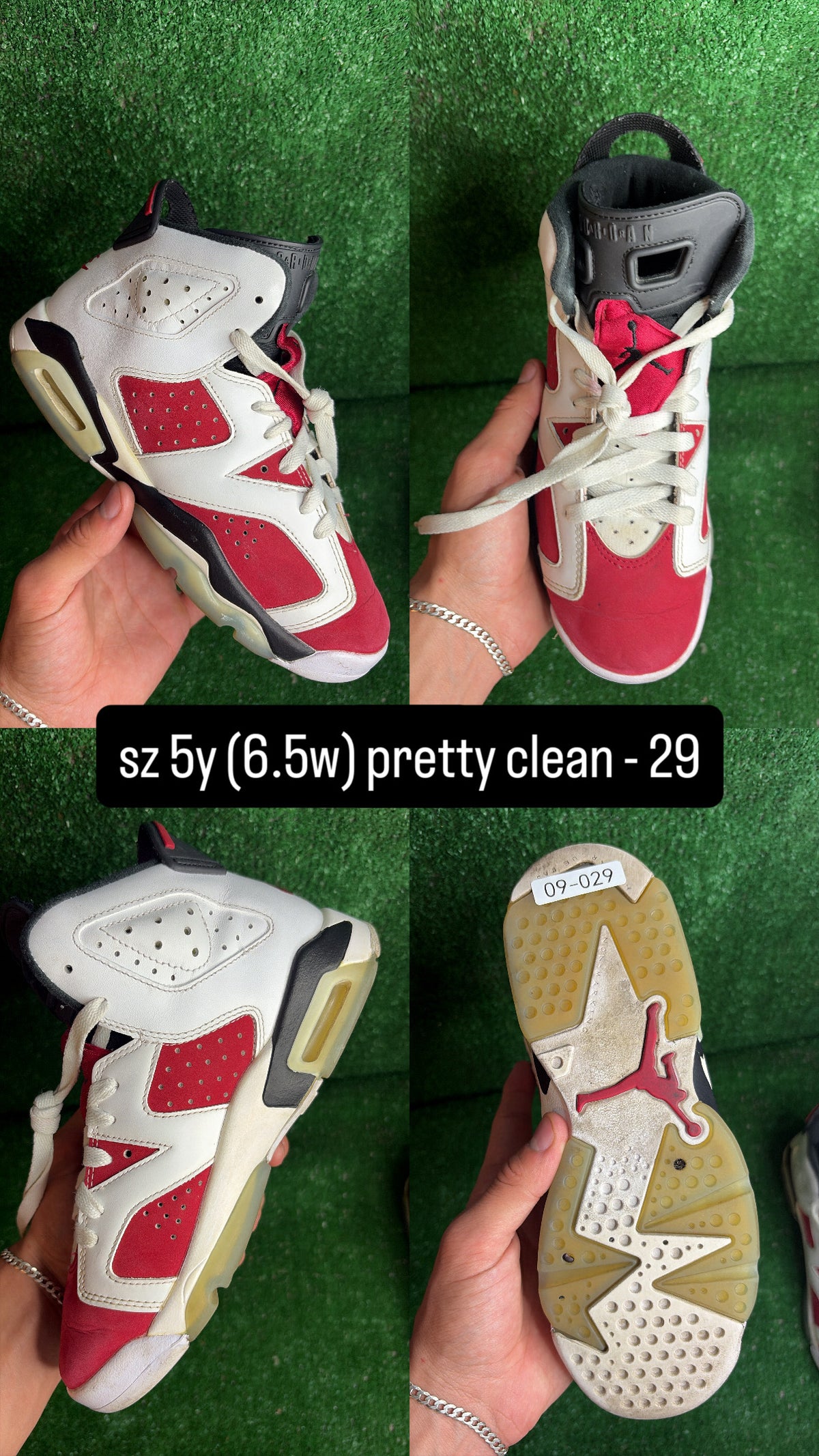 Jordan 6 Carmine Size 5y (6.5w)