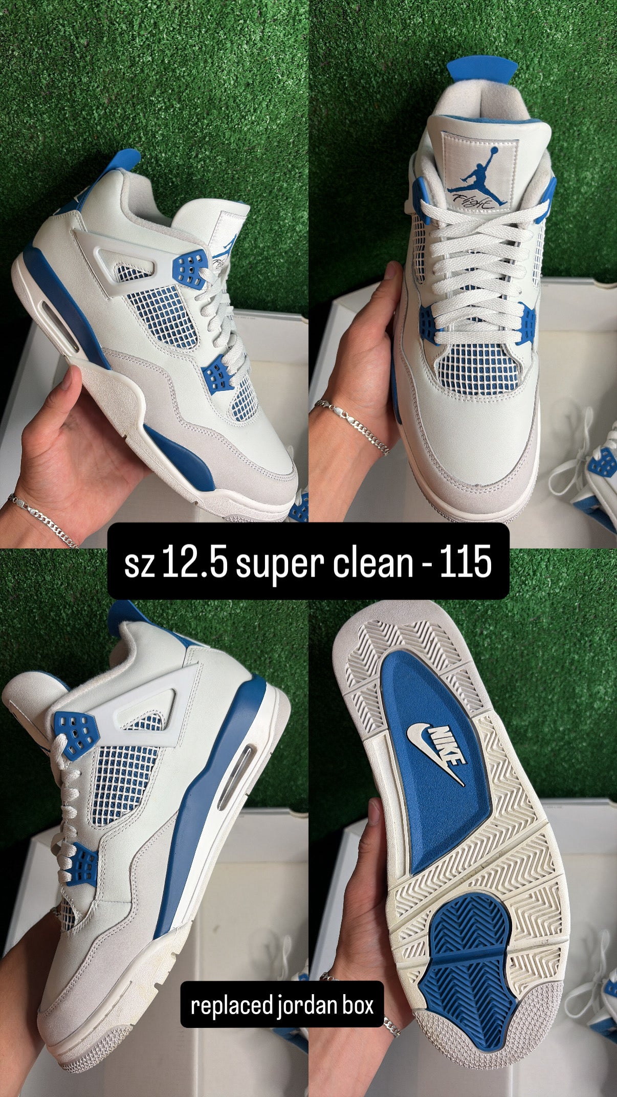 Jordan 4 Military Blue Size 12.5