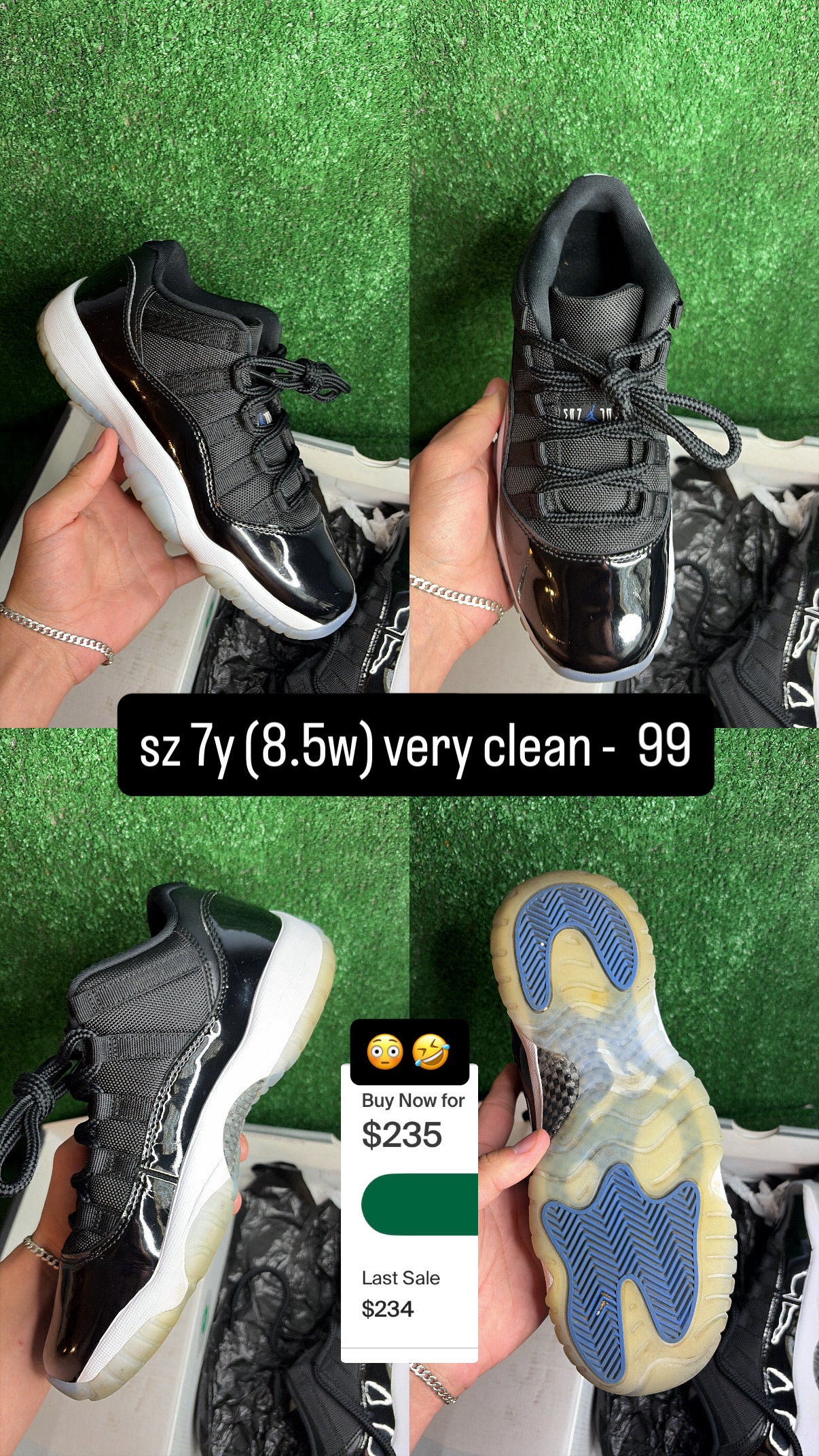 Jordan 11 Low Space Jam Size 7y (8.5w)