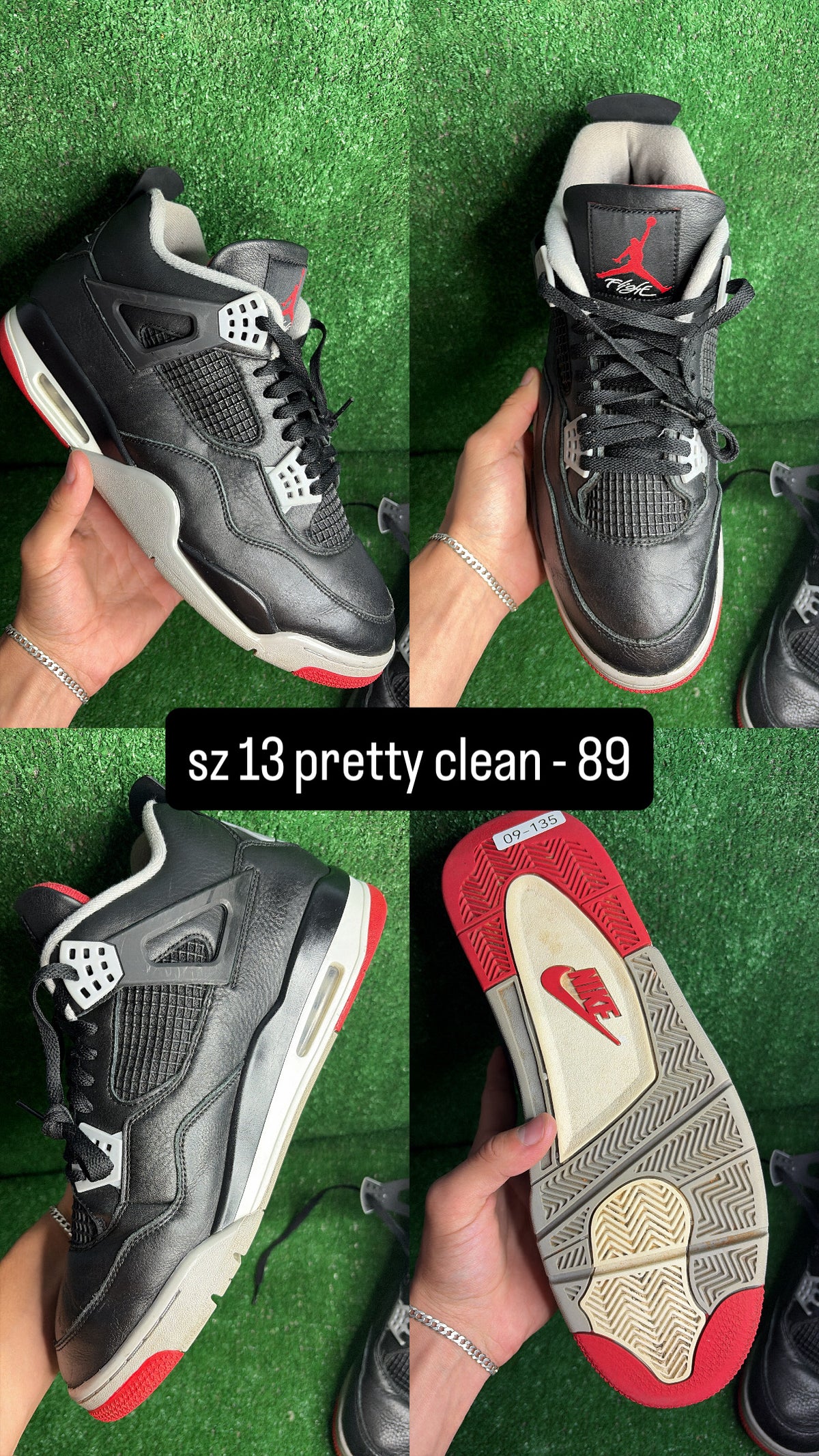 Jordan 4 Bred Reimagined Size 13