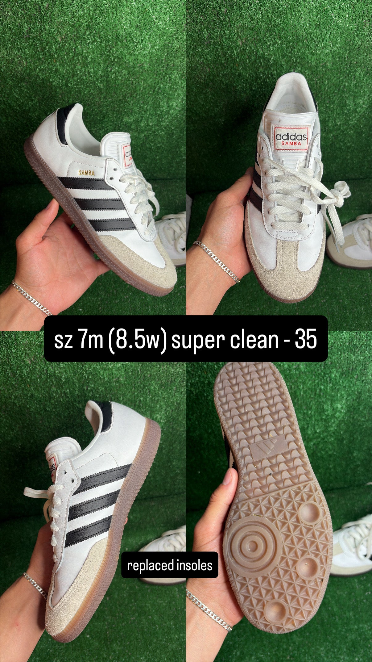 Adidas Samba Black White Size 7m (8.5w)