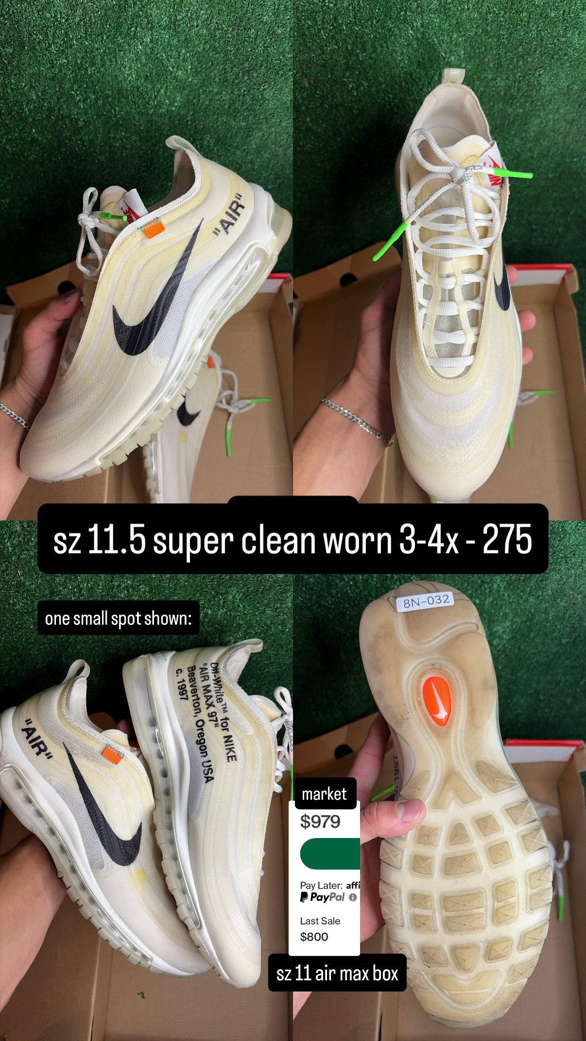 Nike Air Max 97 Off White Size 11.5