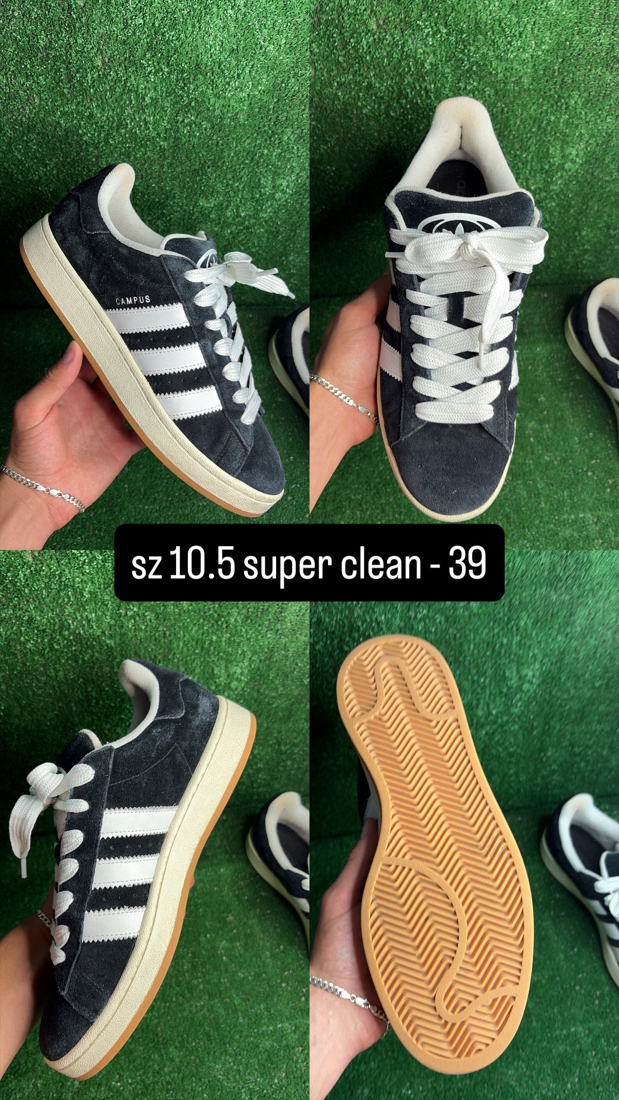 Adidas Campus Black White Size 10.5