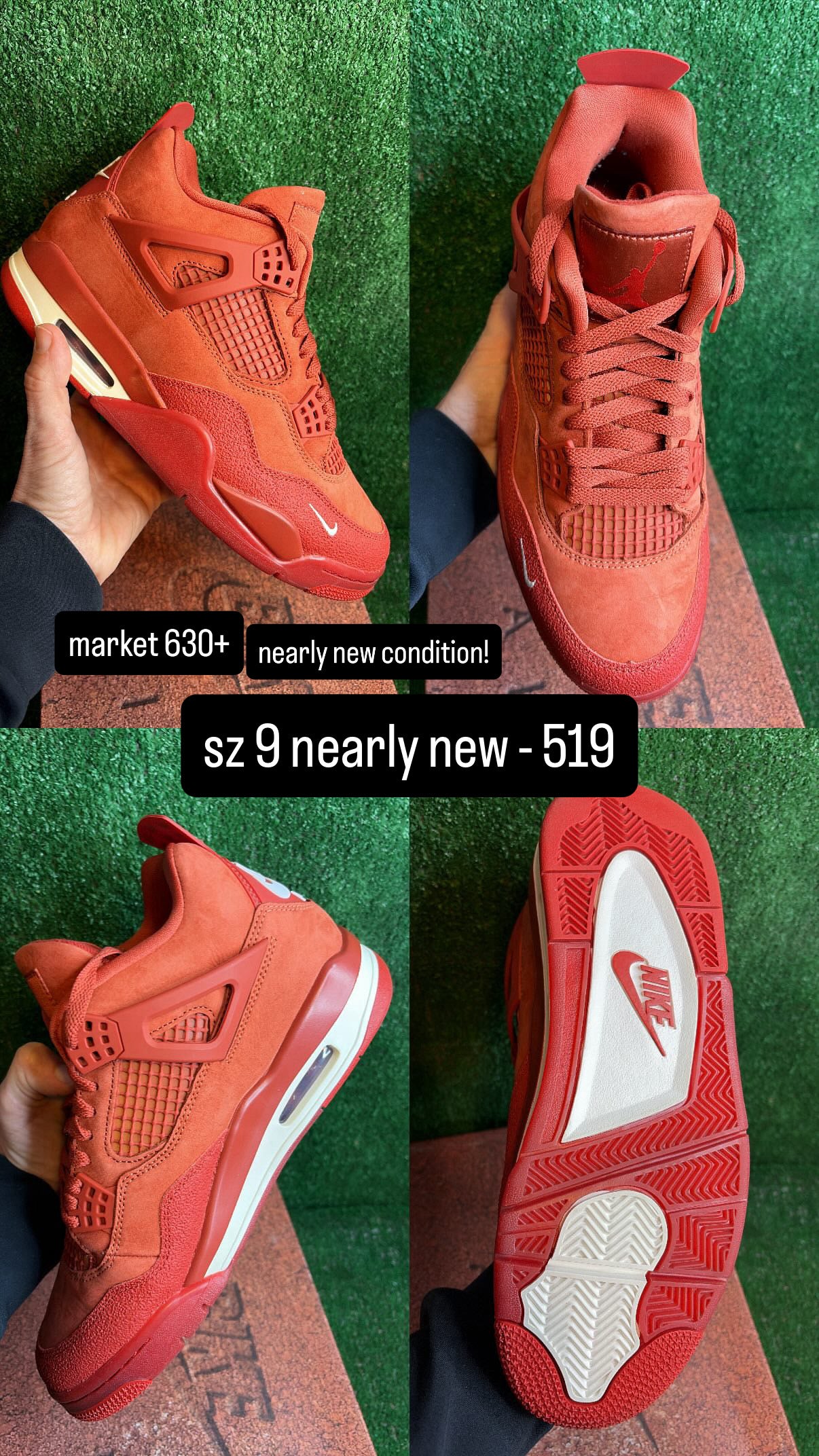 Jordan 4 Nigel Sylvester Brick by Brick Size 9