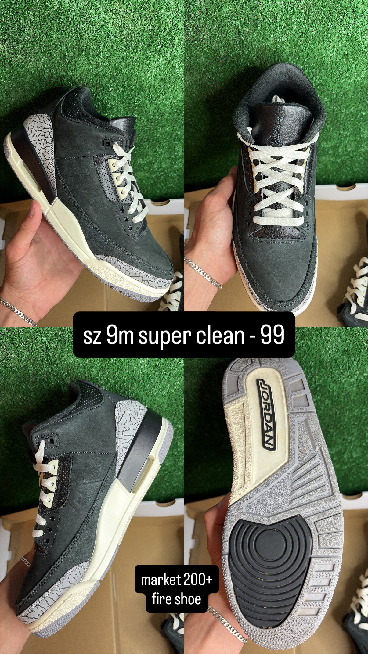 Jordan 3 Off Noir Size 9m