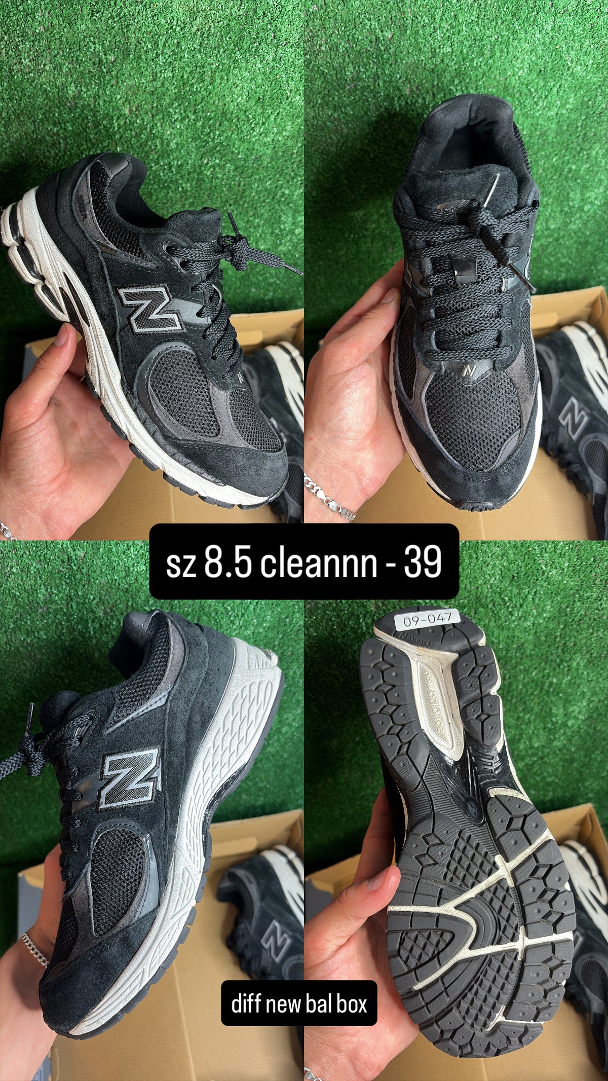 New Balance 2002r Black Gunmetal Size 8.5