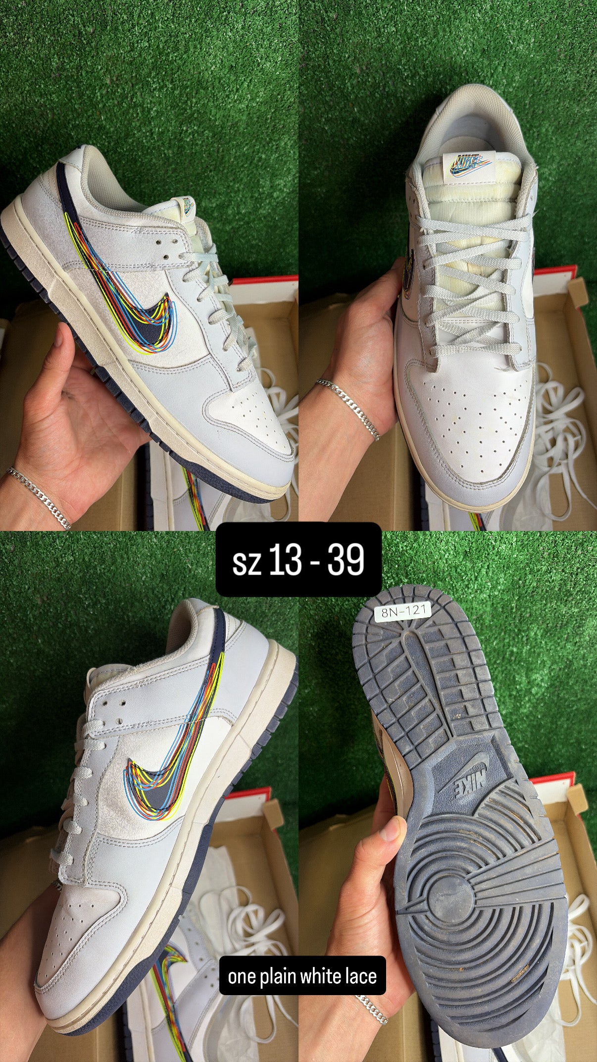 Nike Dunk Low 3D Swoosh Grey Size 13