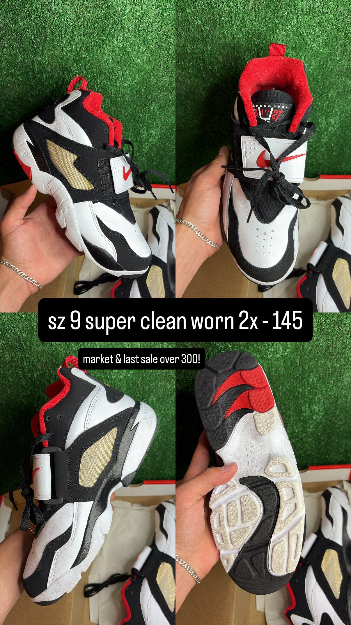 Nike Air Diamond Turf 49ers Deion Sanders Size 9
