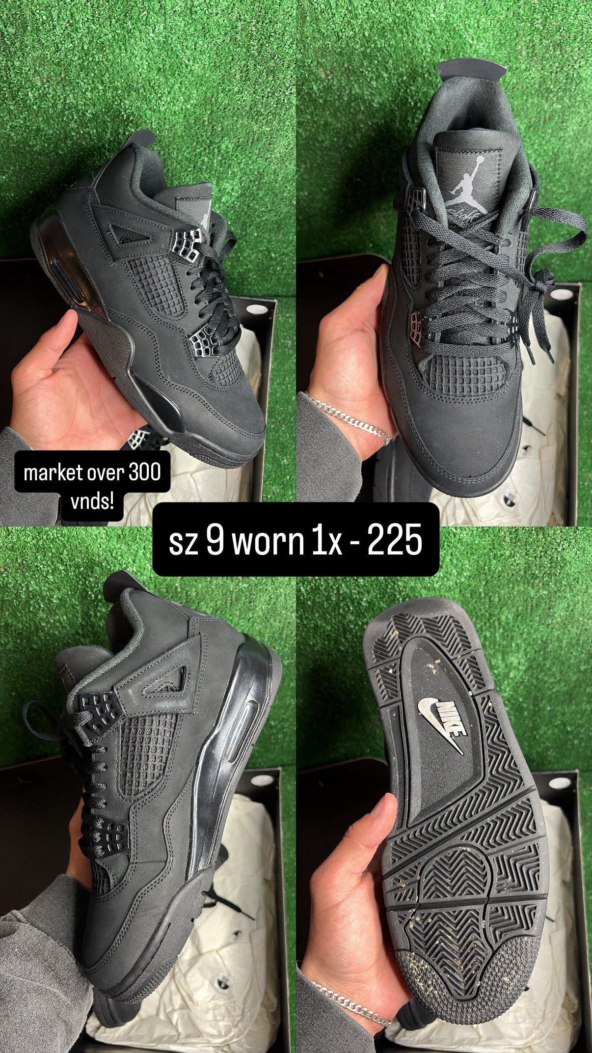 Jordan 4 Black Cat Size 9