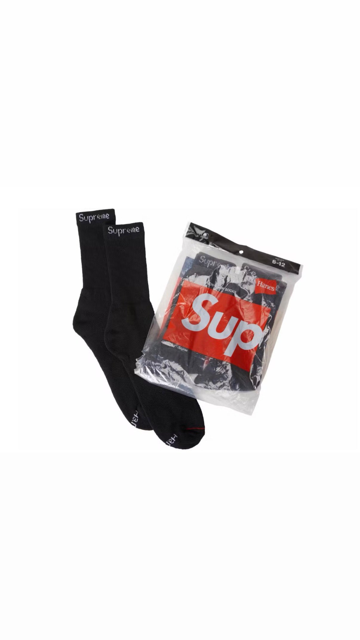 Supreme Socks Black - (1 pair)