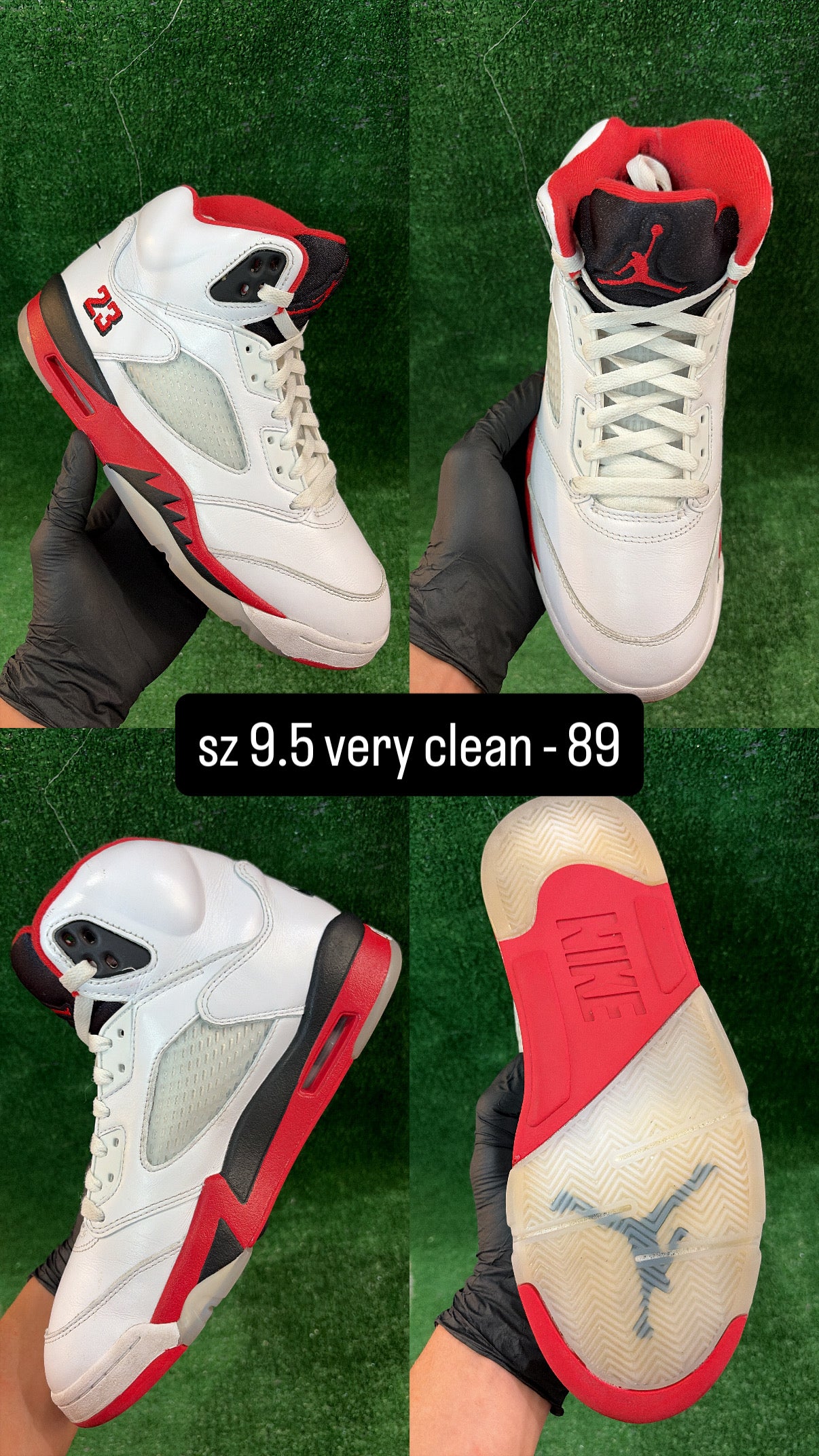 Jordan 5 Fire Red Size 9.5