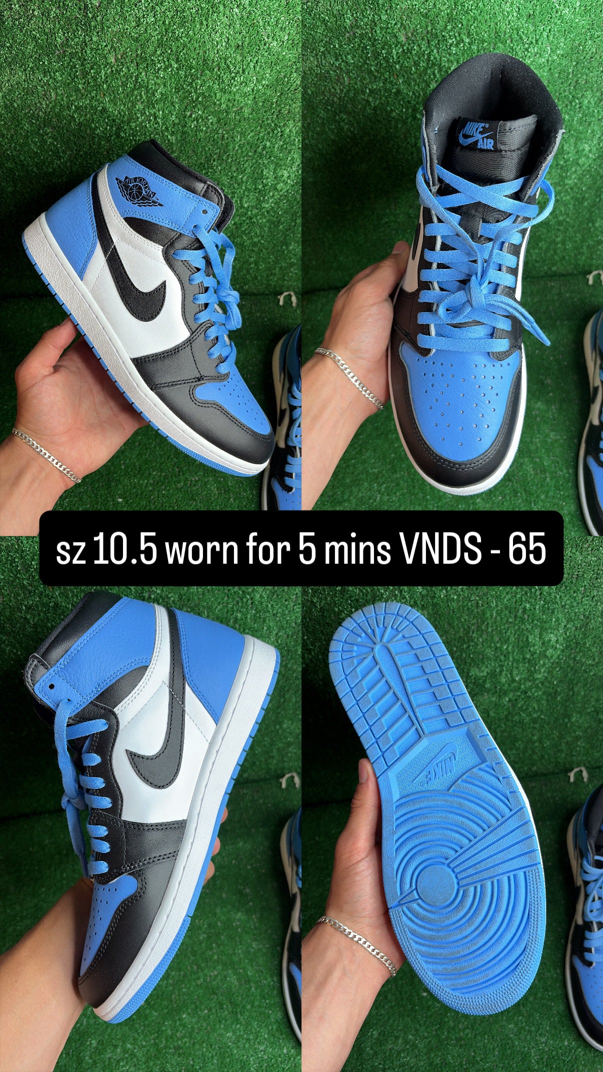 Jordan 1 High UNC Toe Size 10.5