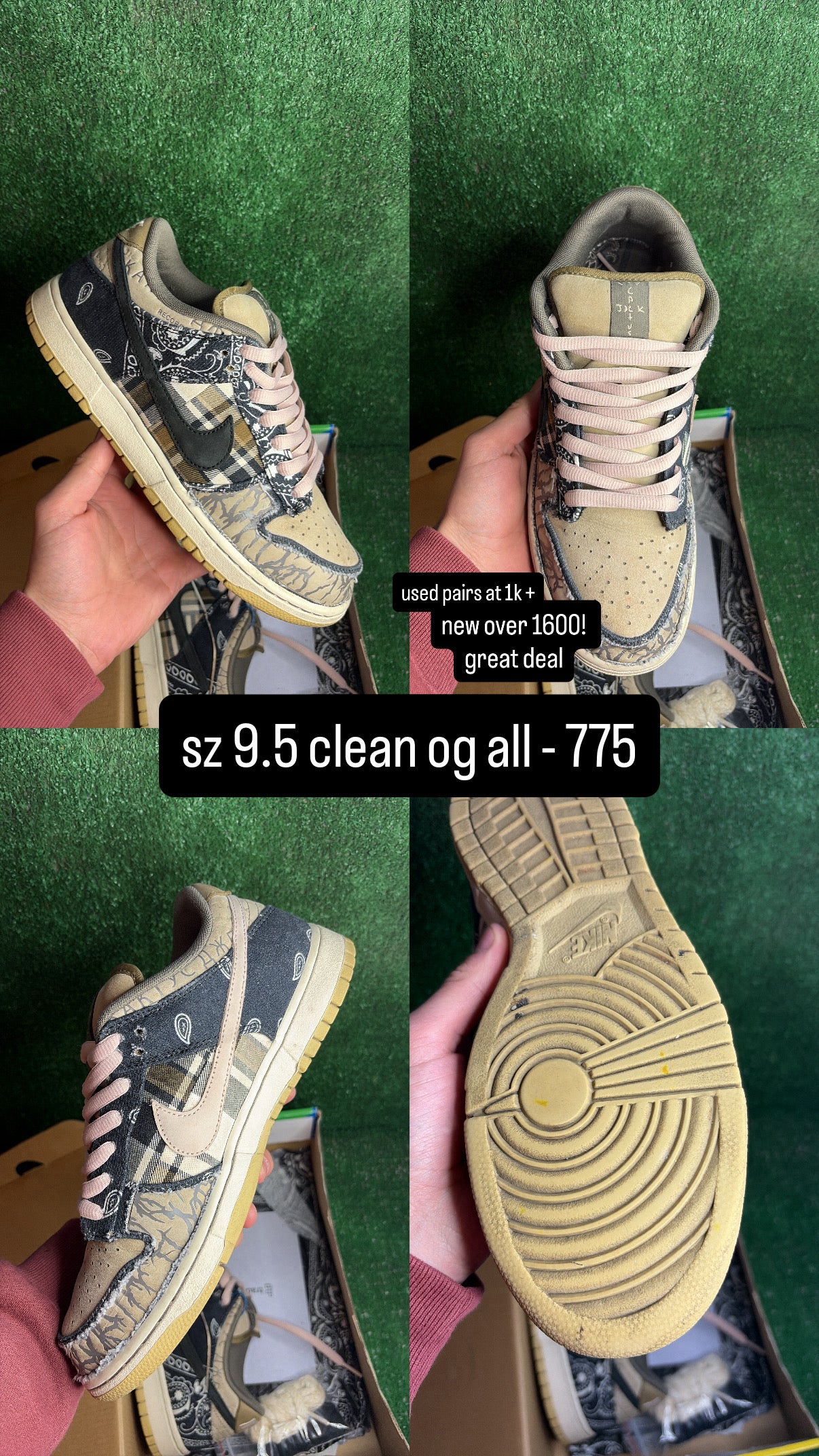 Nike SB Dunk Low Travis Scott Size 9.5