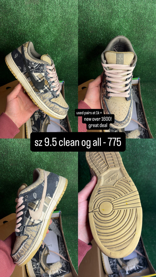 Nike SB Dunk Low Travis Scott Size 9.5