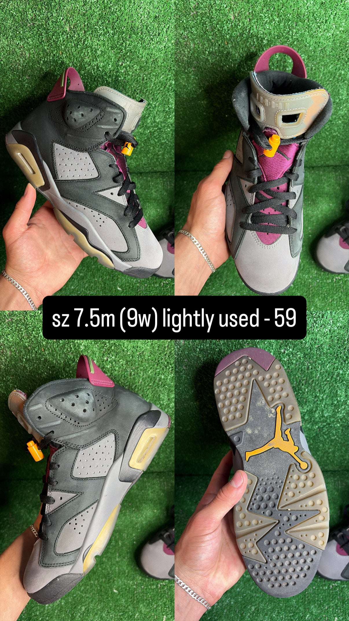 Jordan 6 Bordeaux Size 7.5m (9w)