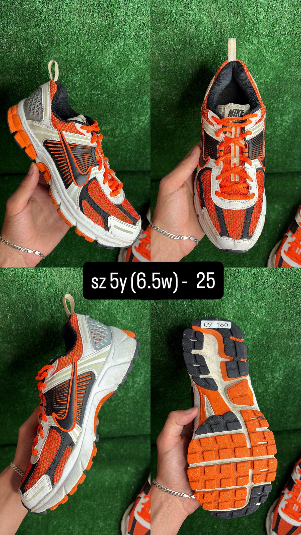 Nike Vomero 5 Orange White Black Size 5y (6.5w)