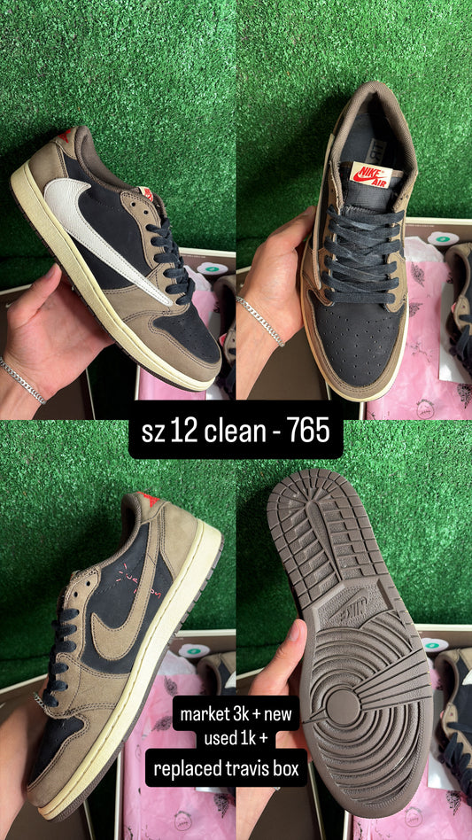 Jordan 1 Low Travis Scott Mocha Size 12