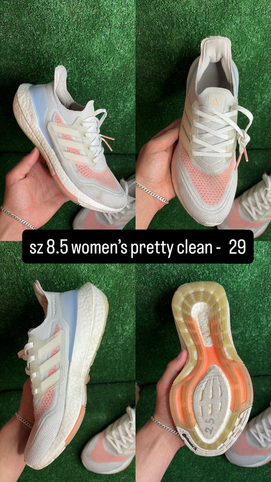 Adidas Ultraboost 21 White Glow Pink Size 7m (8.5w)
