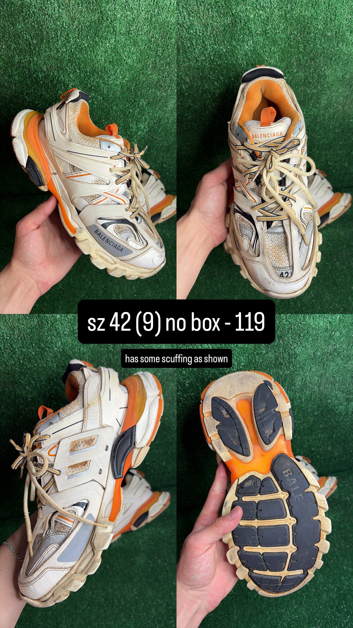 Balenciaga Track Orange / White / Silver Size 9