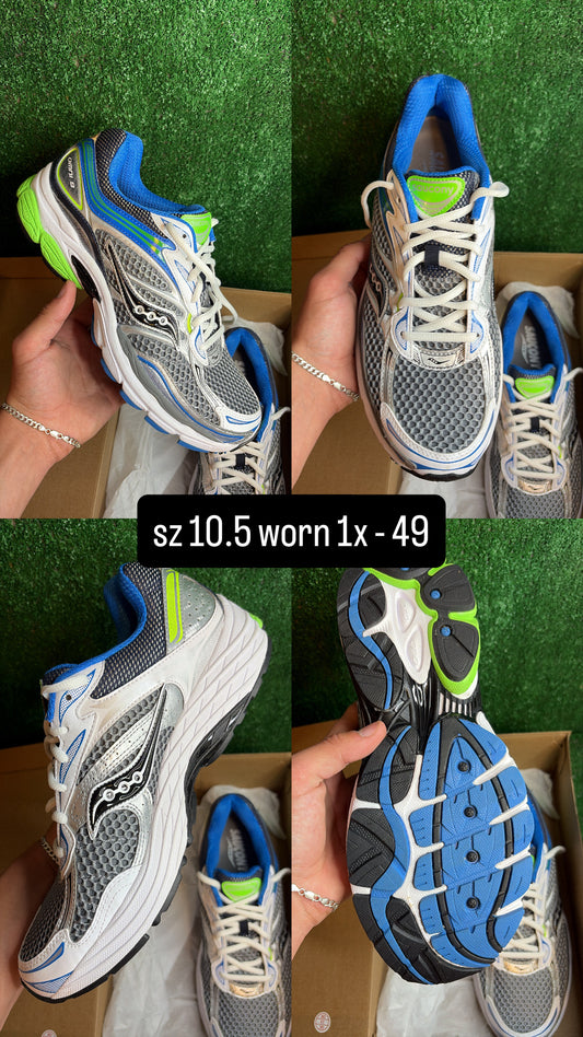 Saucony Blue Lime Grey Size 10.5
