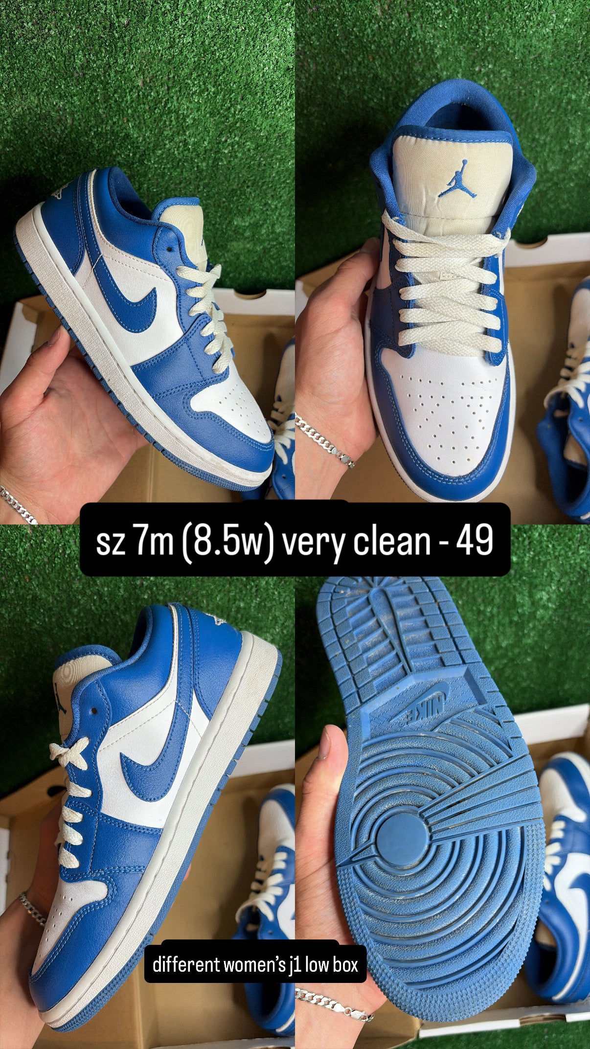 Jordan 1 Low Marina Blue Size 7m (8.5w)