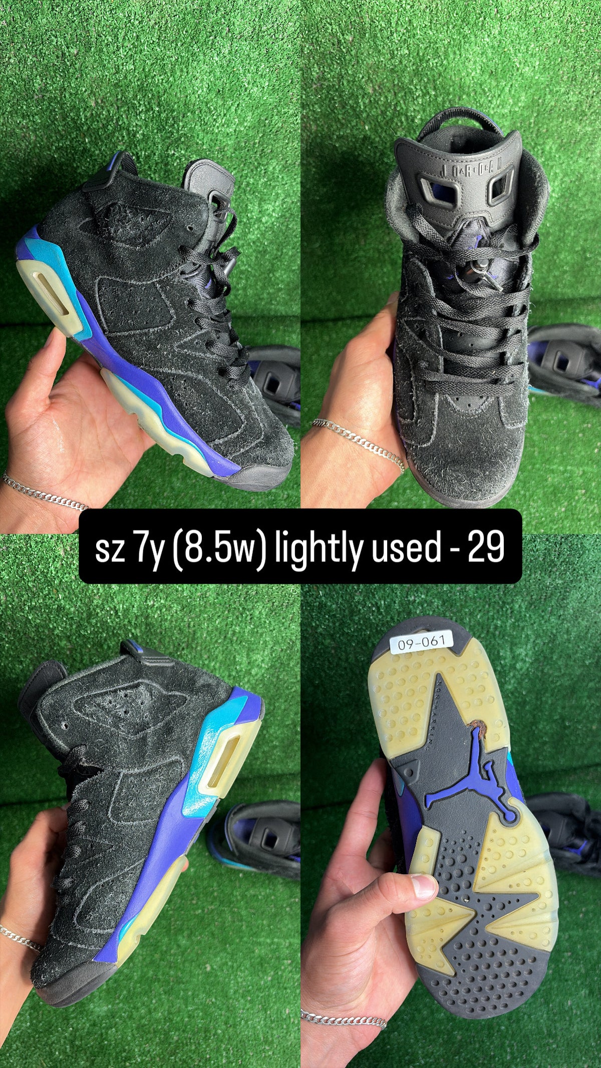 Jordan 6 Aqua Size 7y (8.5w)