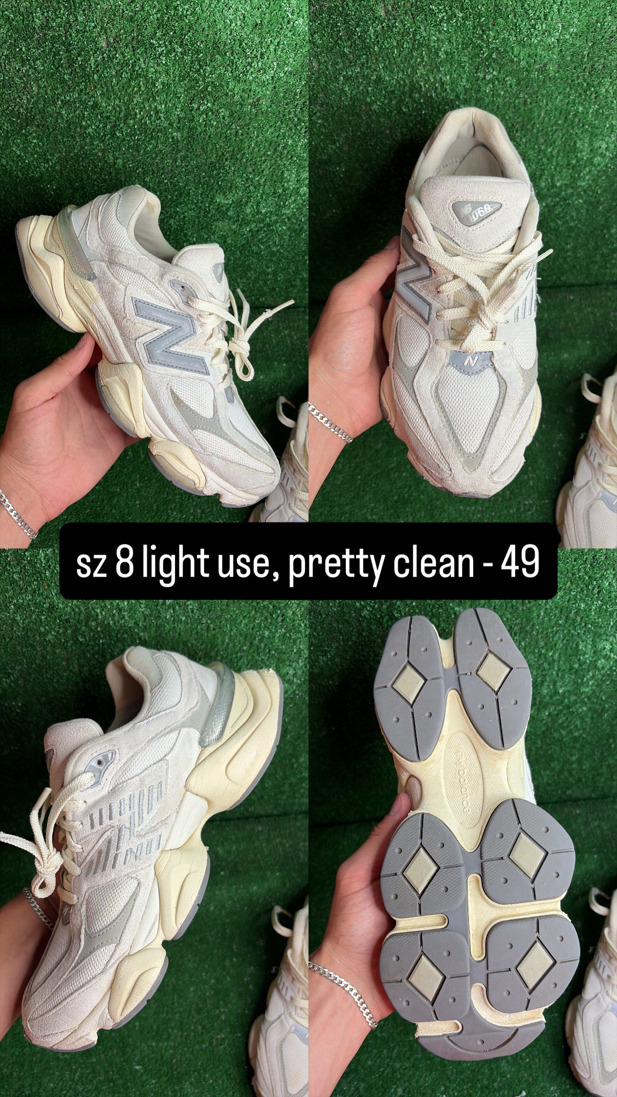 New Balance 9060 Sea Salt White Size 8