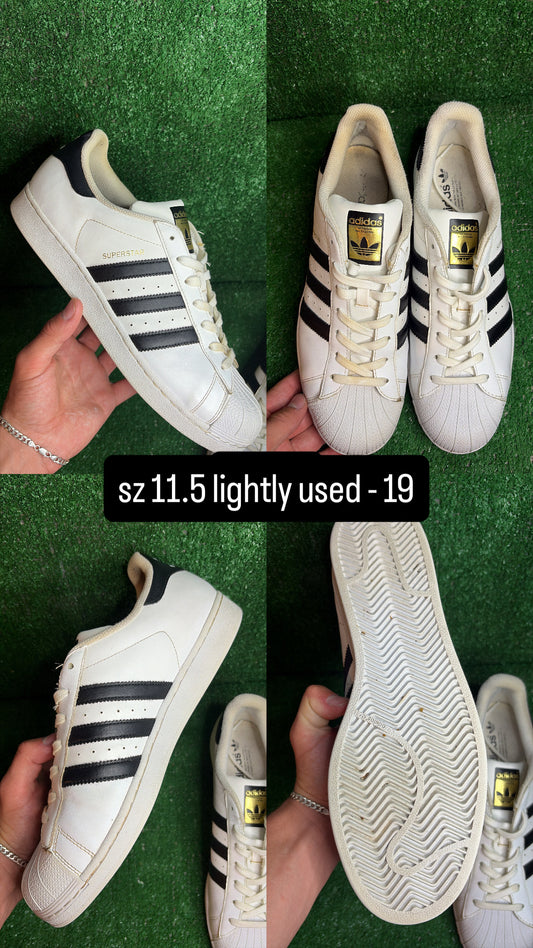 Adidas Superstar Black White Size 11.5