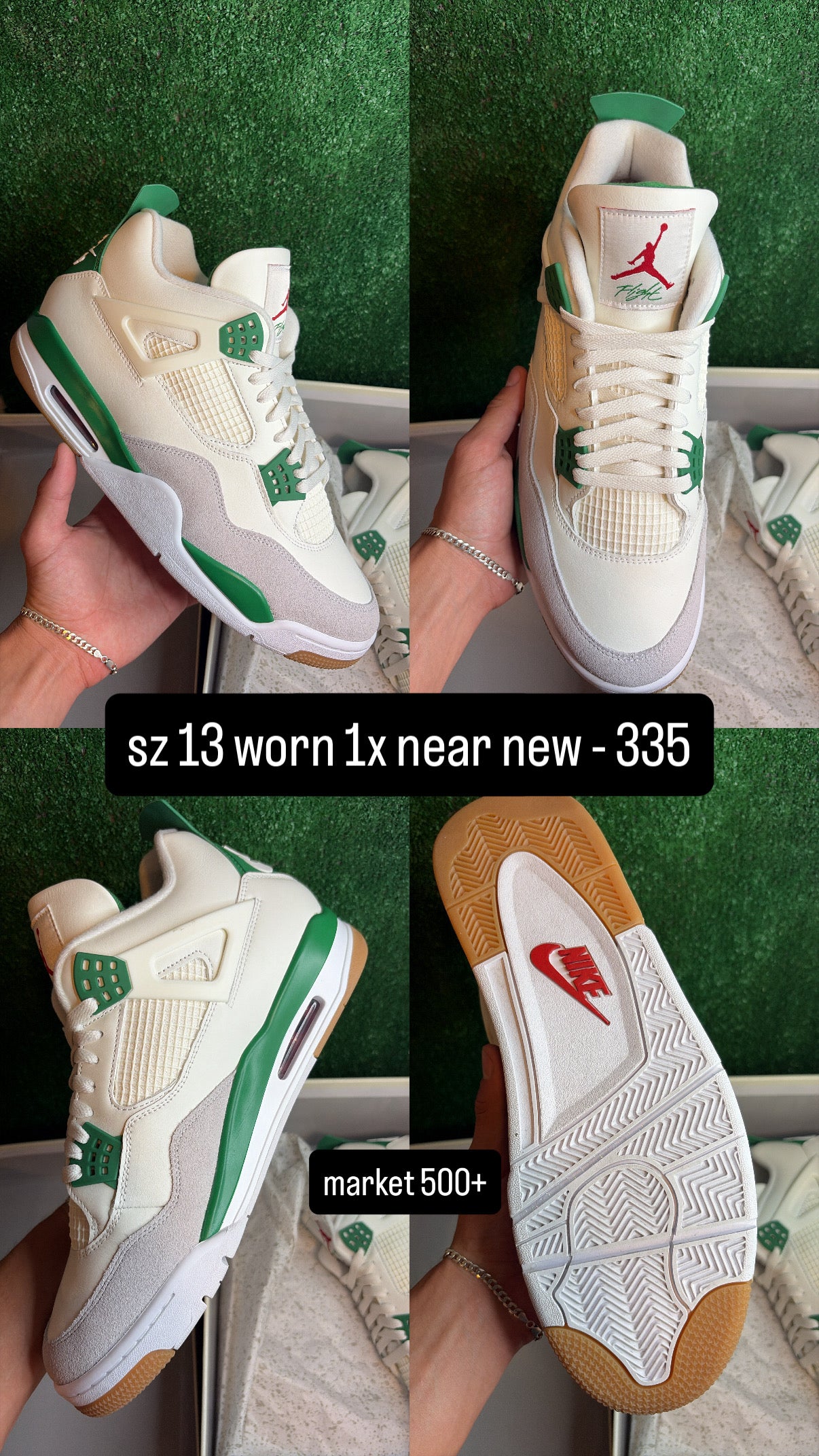 Jordan 4 Pine Green SB Size 13