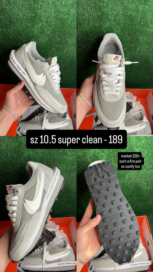 Nike LD Waffle Sacai Fragment Grey Size 10.5