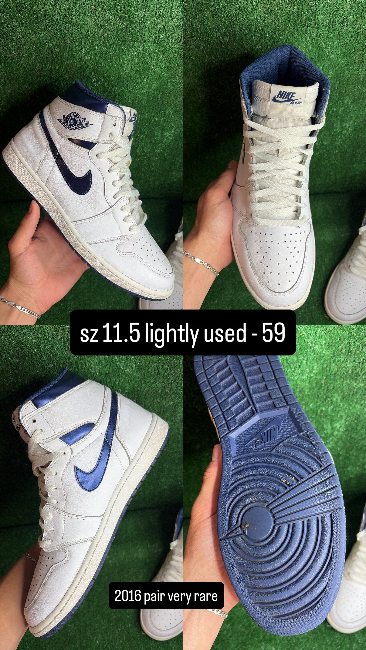Jordan 1 Metallic Navy Size 11.5