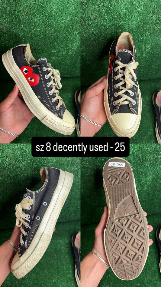 Comme Des Garçons Heart Converse Low Size 8