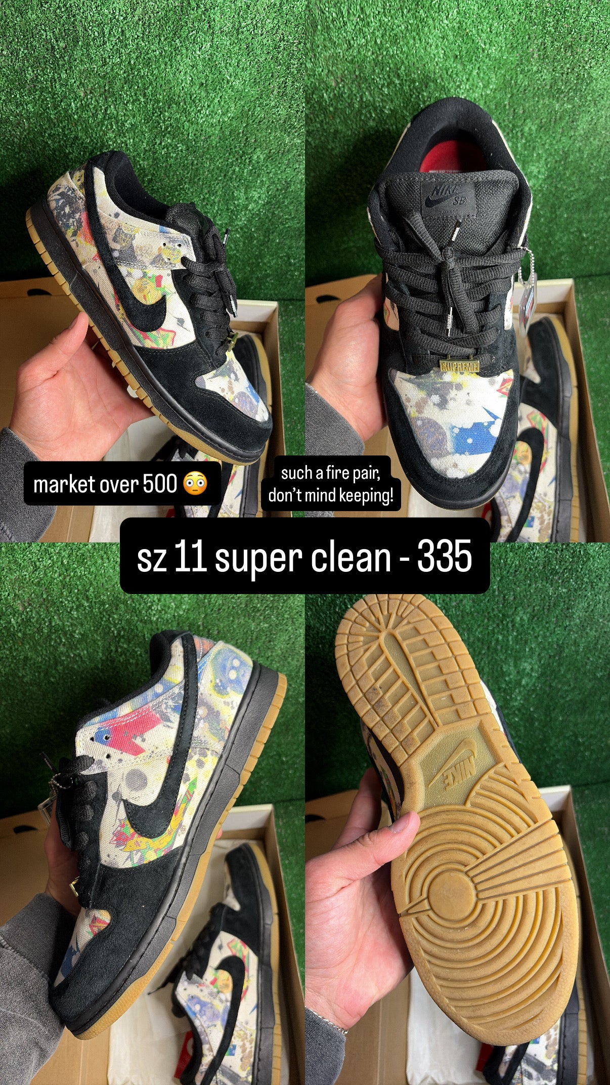 Dunk Low SB Supreme Rammellzee Size 11