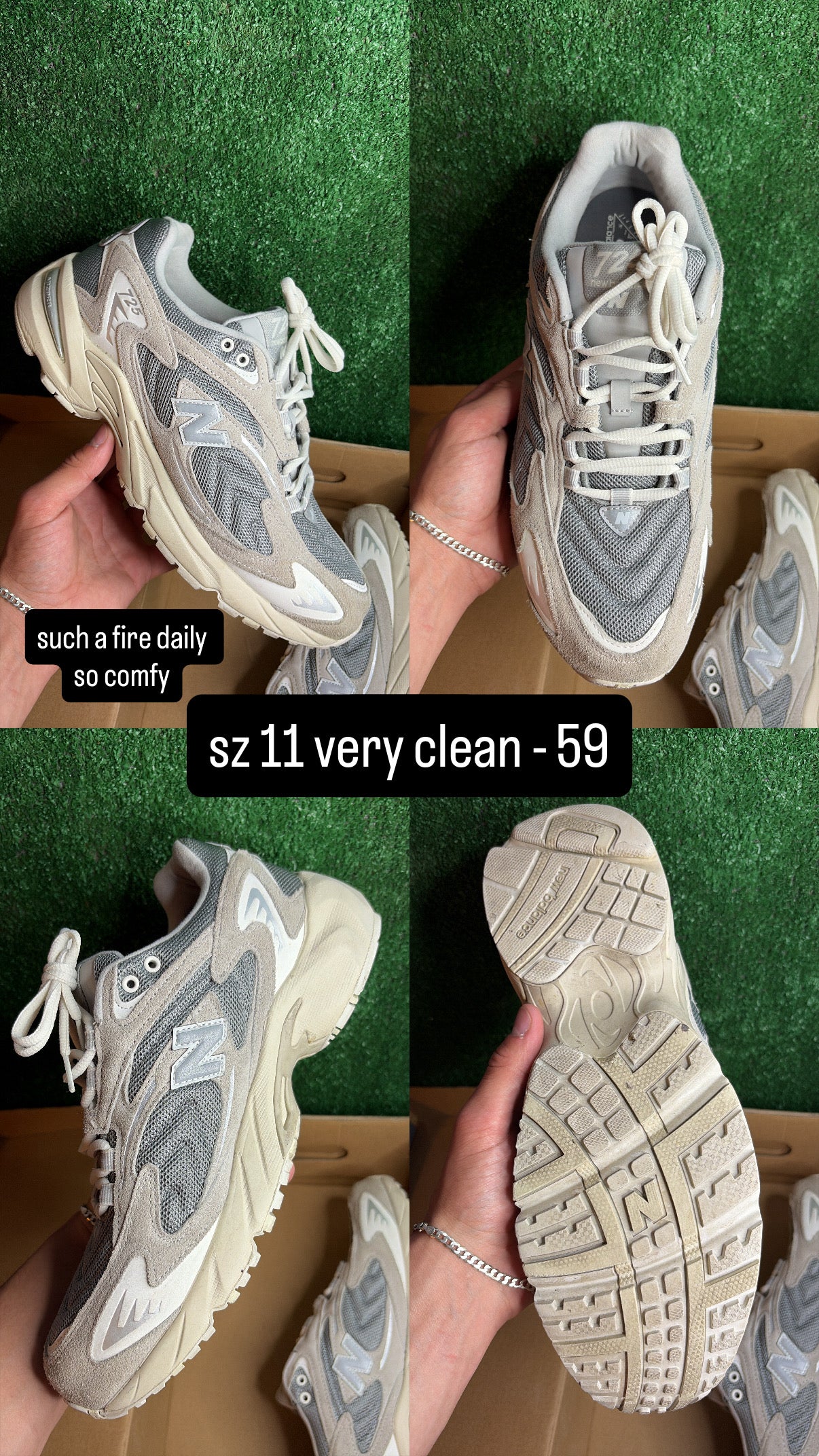 New Balance 725 Light Grey Size 11